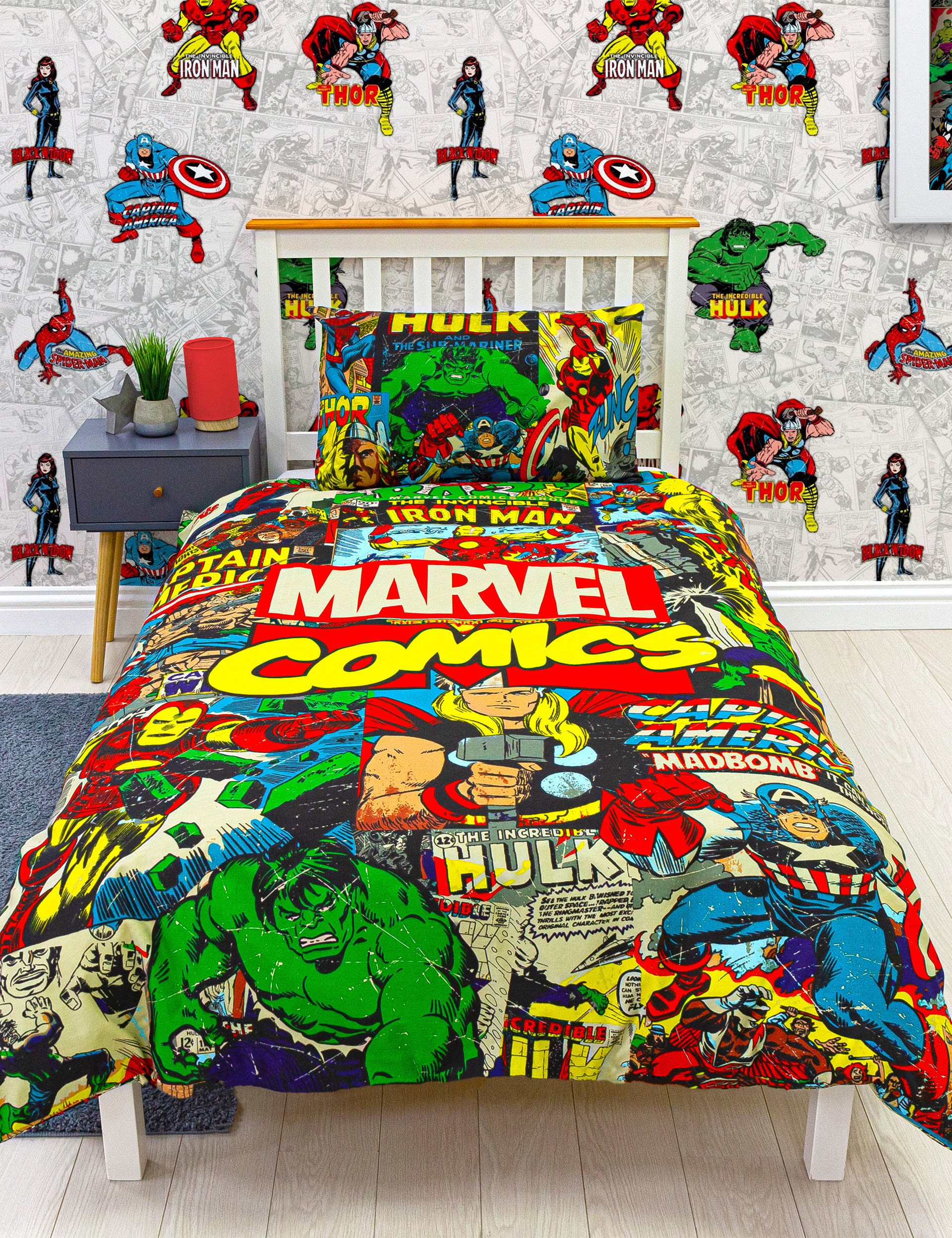 Marvel Comics Cotton Blend Single Bedding Set M S