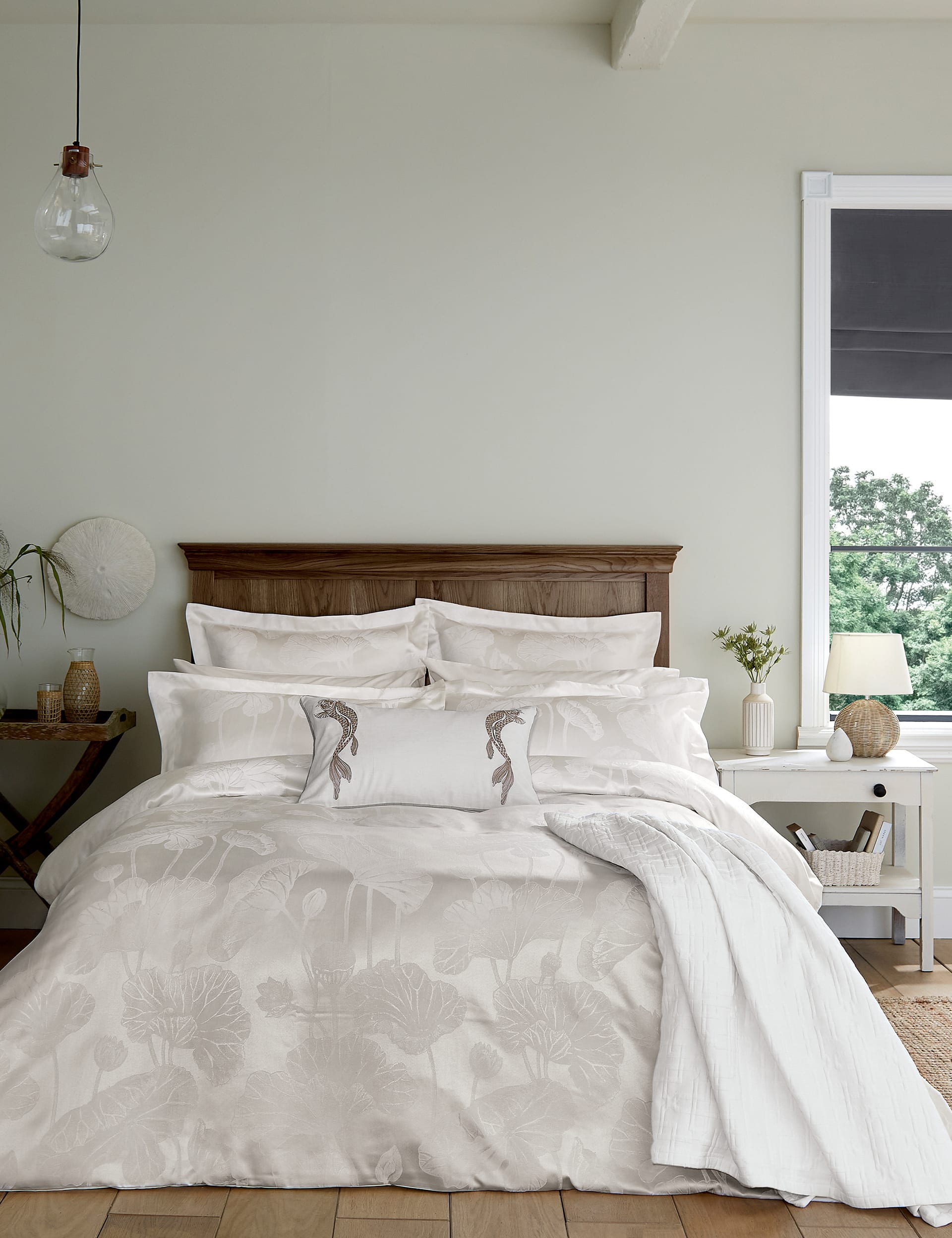 Bedding Set Cotton 4-piece Lotus Leaf Lace Sheets Comfortable Cotton Solid Color