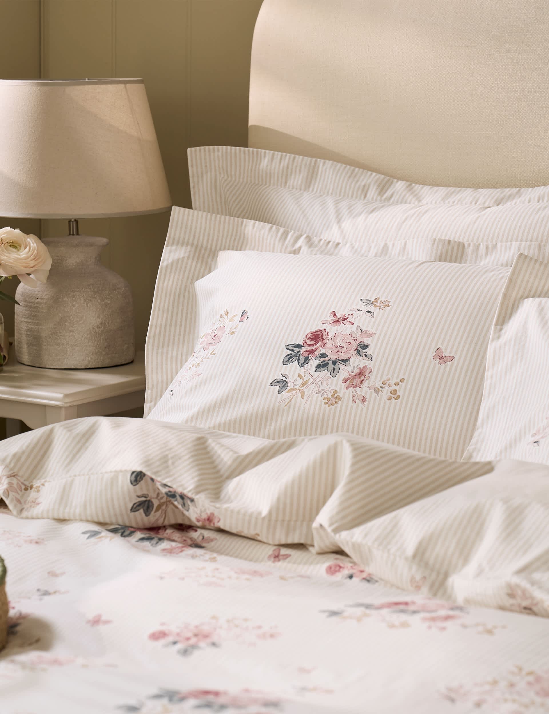 2 Pack Pure Cotton Vintage Rose Pillowcases