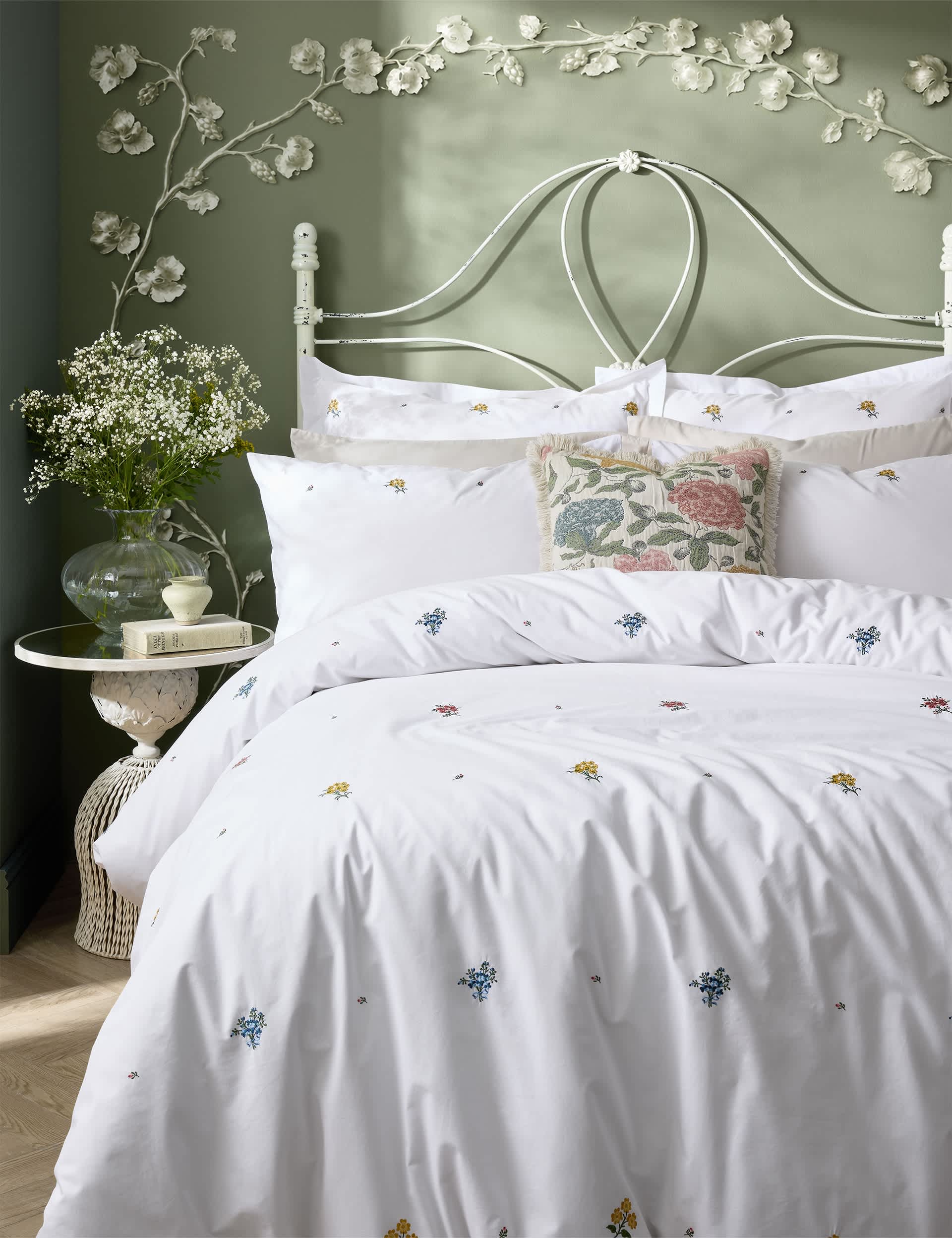 2 Pack Pure Cotton Embroidered Pillowcases