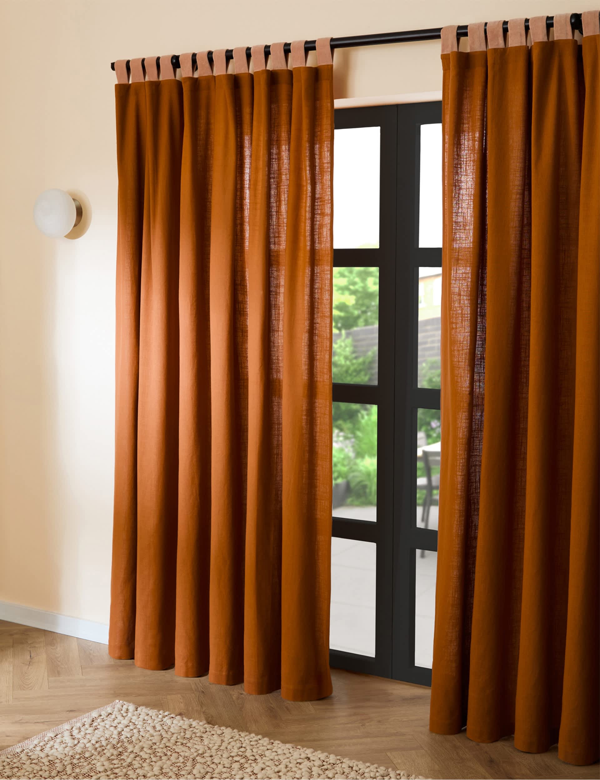 Pure Cotton Hadlo Curtains With Velvet Loops
