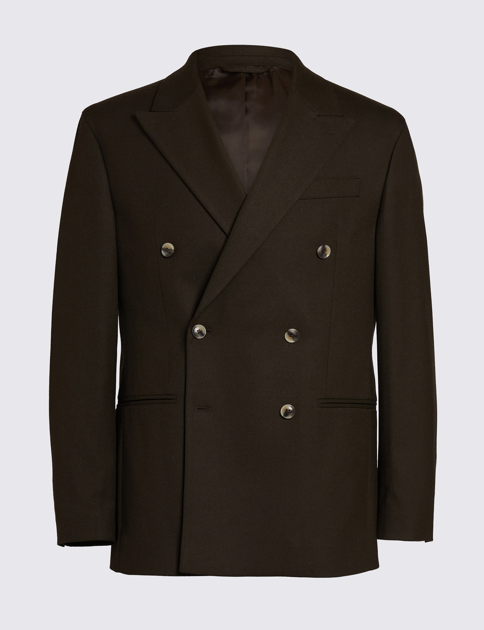 Relaxed Fit Flannel Double Breasted Suit Jacket thumbnail 2