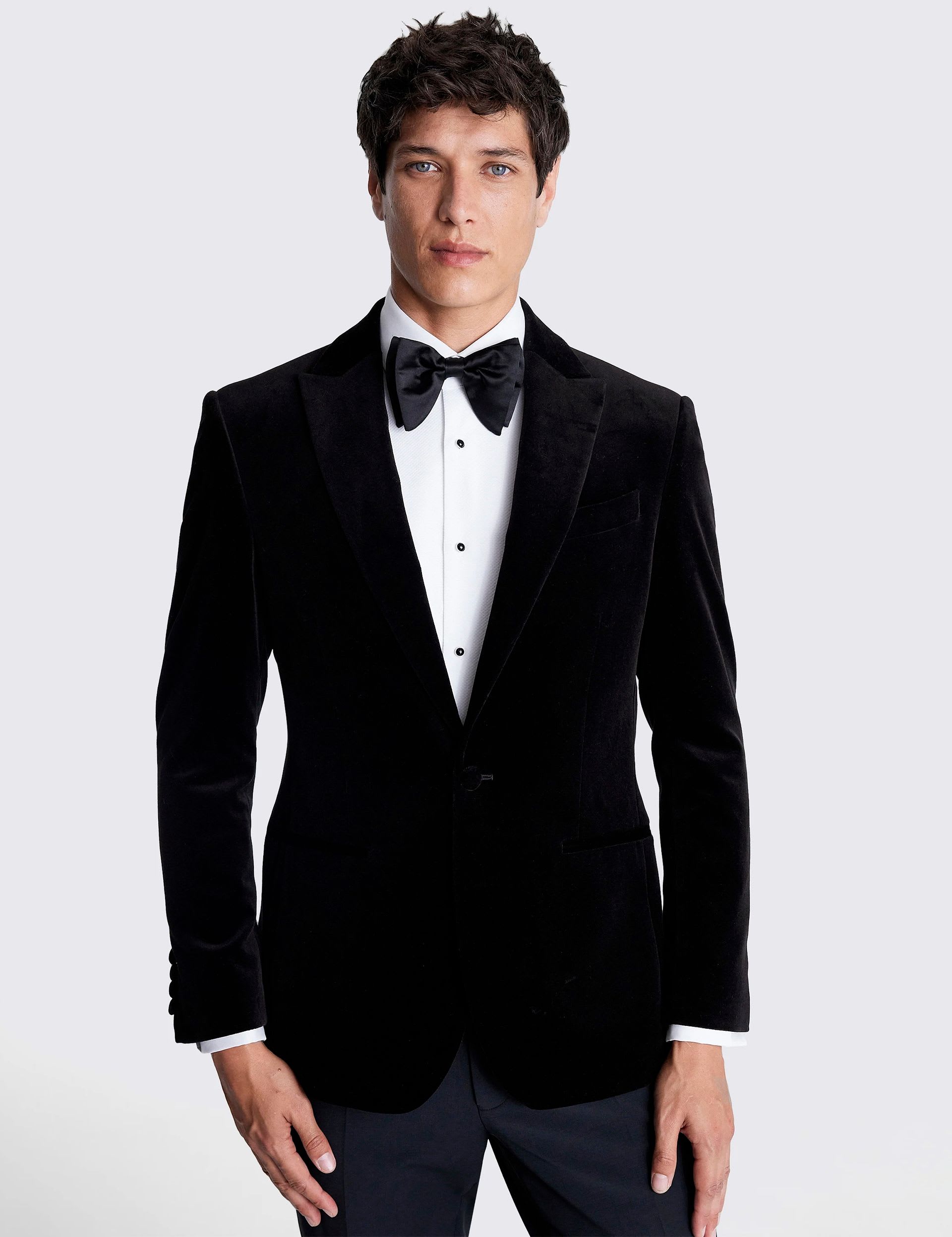 Tailored Fit Pure Cotton Velvet Tuxedo Jacket primary image