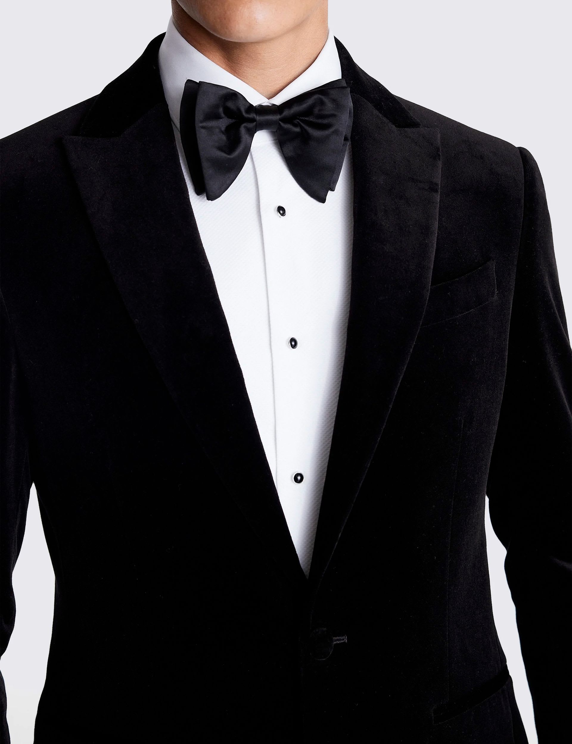Tailored Fit Pure Cotton Velvet Tuxedo Jacket thumbnail 4