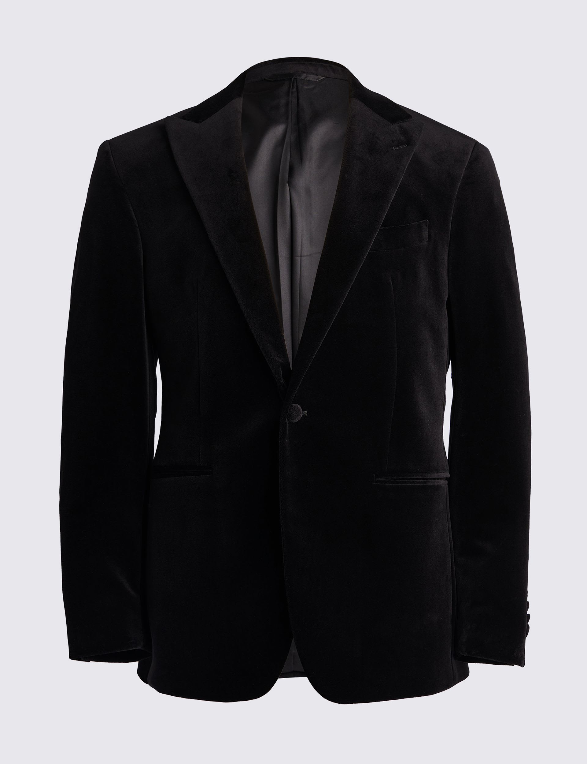 Tailored Fit Pure Cotton Velvet Tuxedo Jacket thumbnail 2