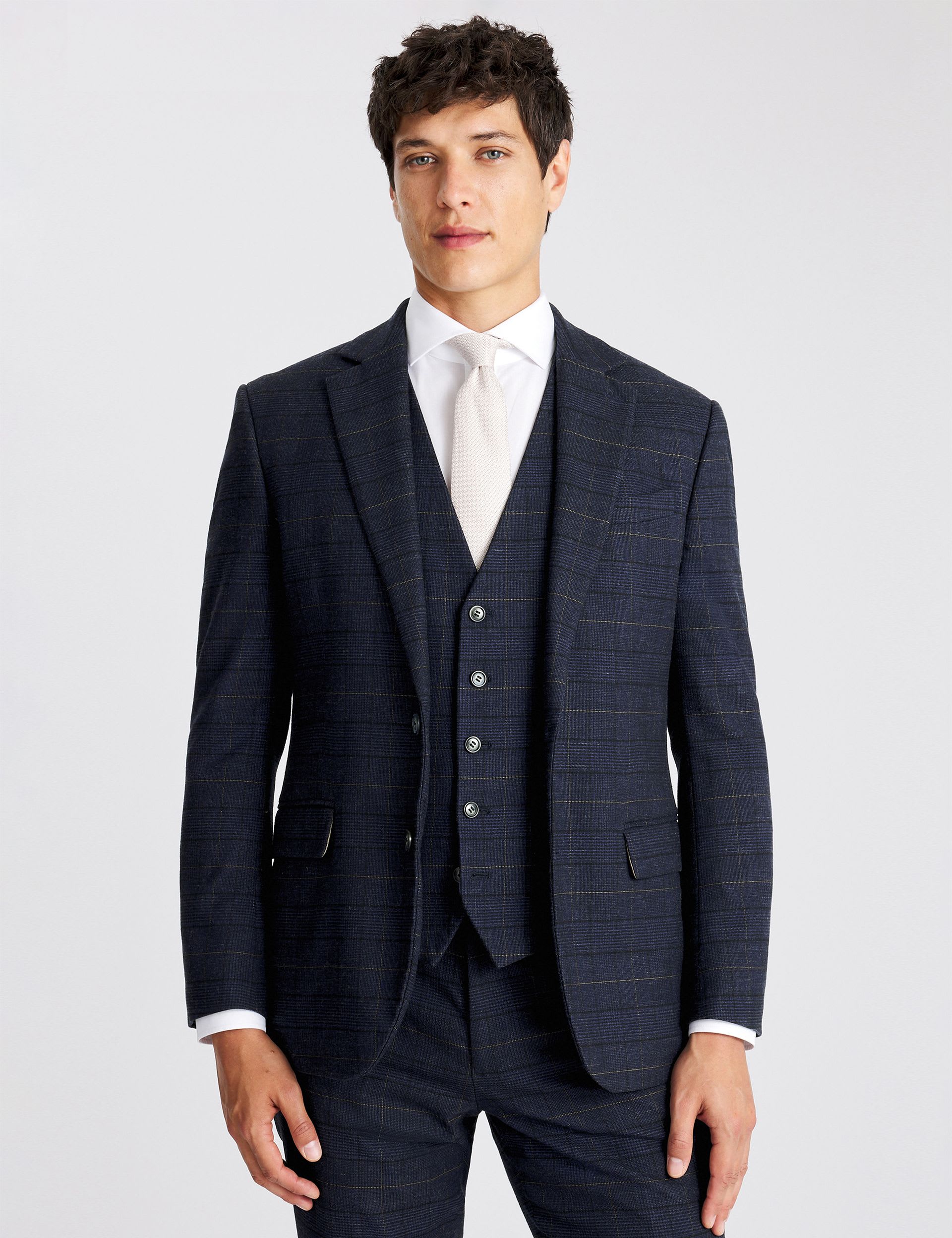 Tailored Fit Check Suit Jacket thumbnail 4