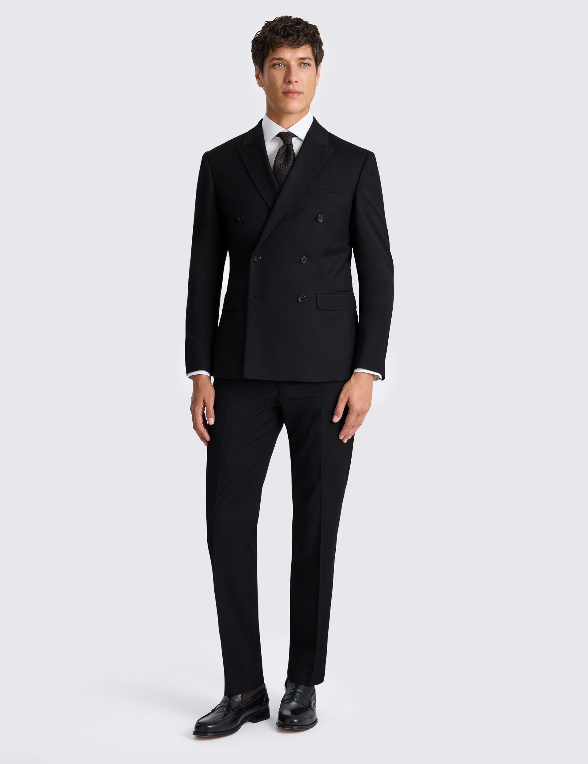 Slim Fit Stretch Double Breasted Suit Jacket thumbnail 3