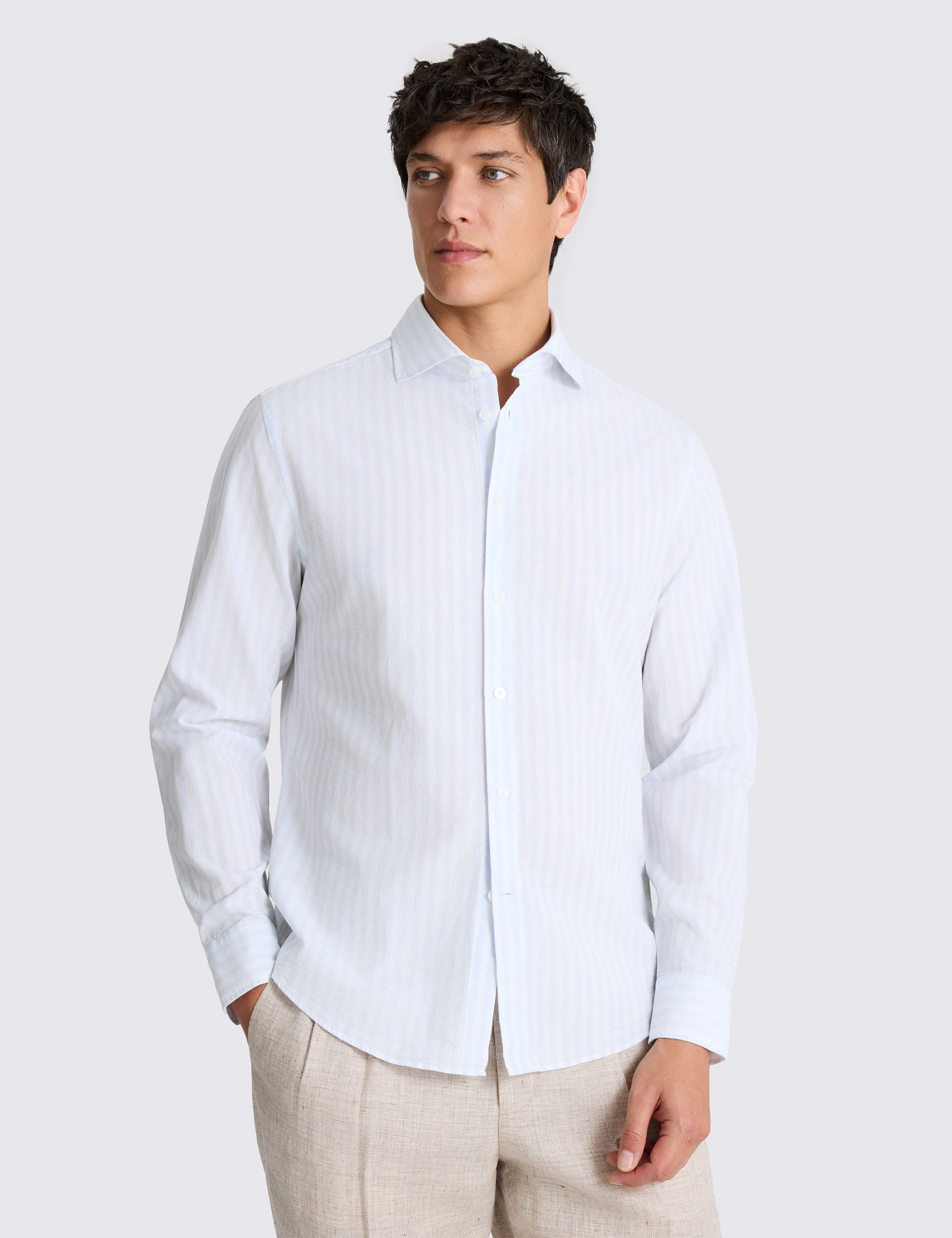 Cotton Rich Striped Shirt