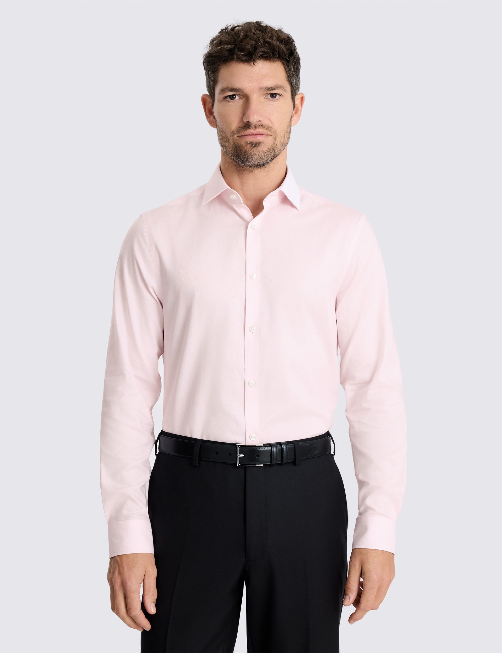 Slim Fit Cotton Rich Dobby Stretch Shirt