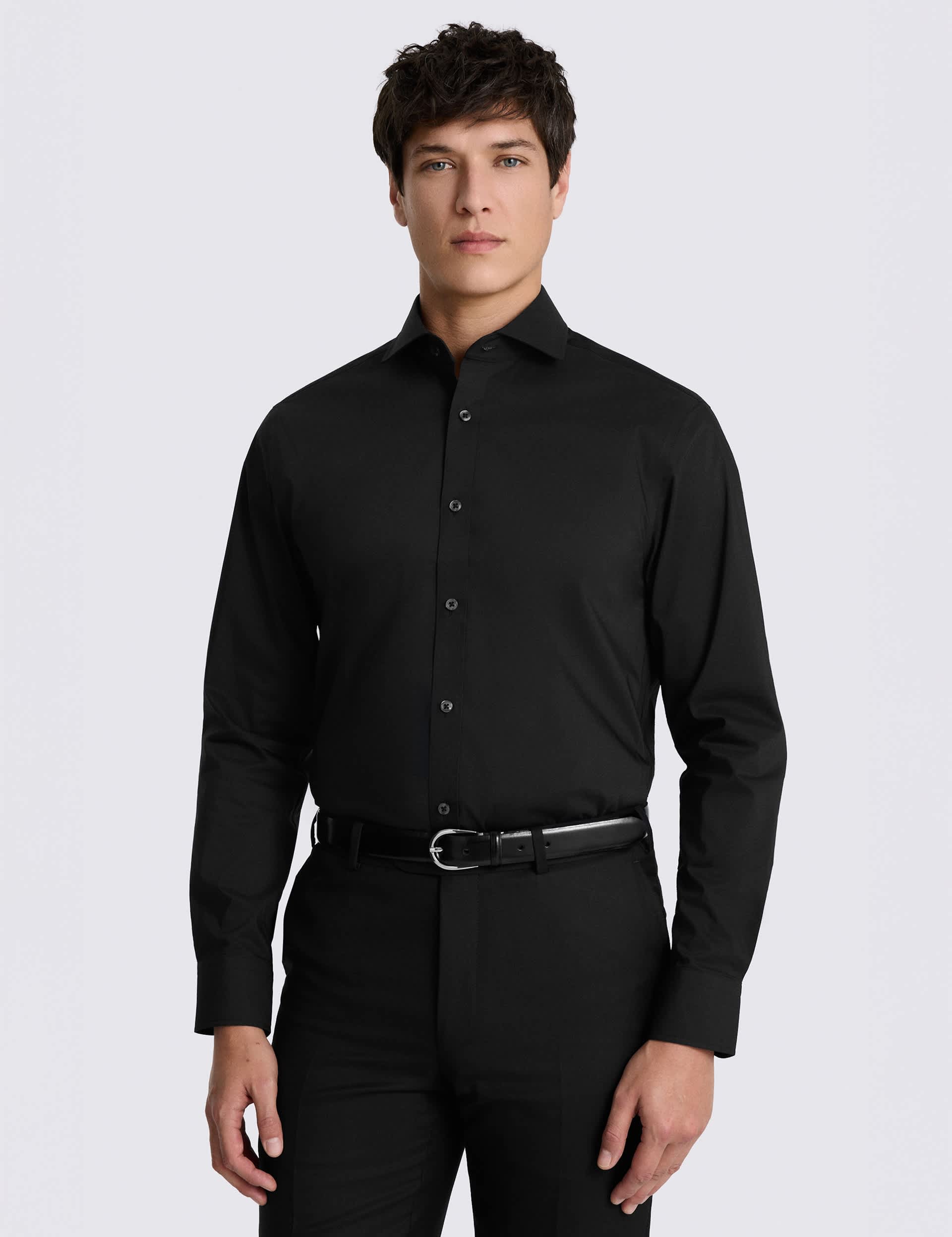 Tailored Fit Cotton Blend Stretch Shirt
