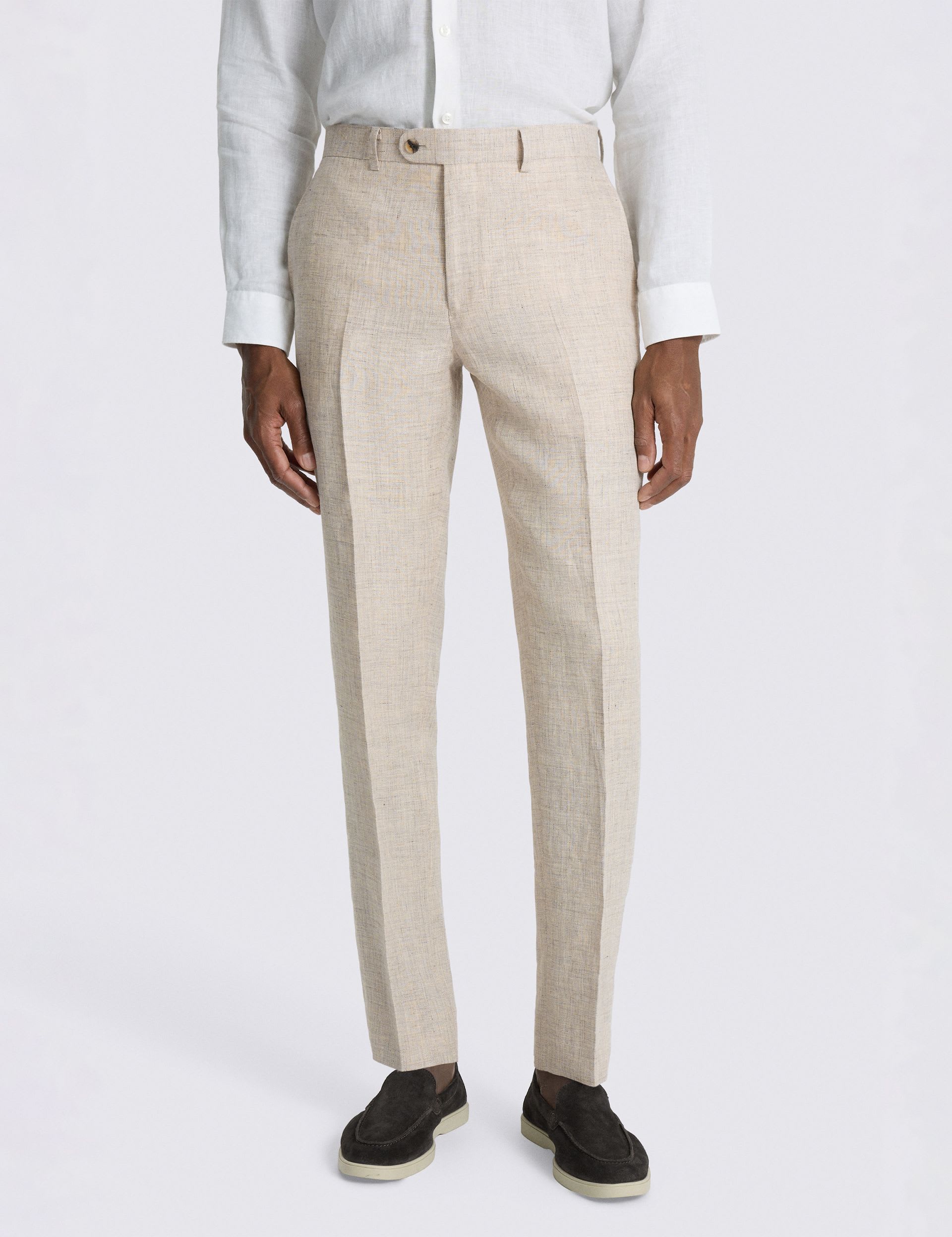 Slim Fit Pure Linen Suit Trousers
