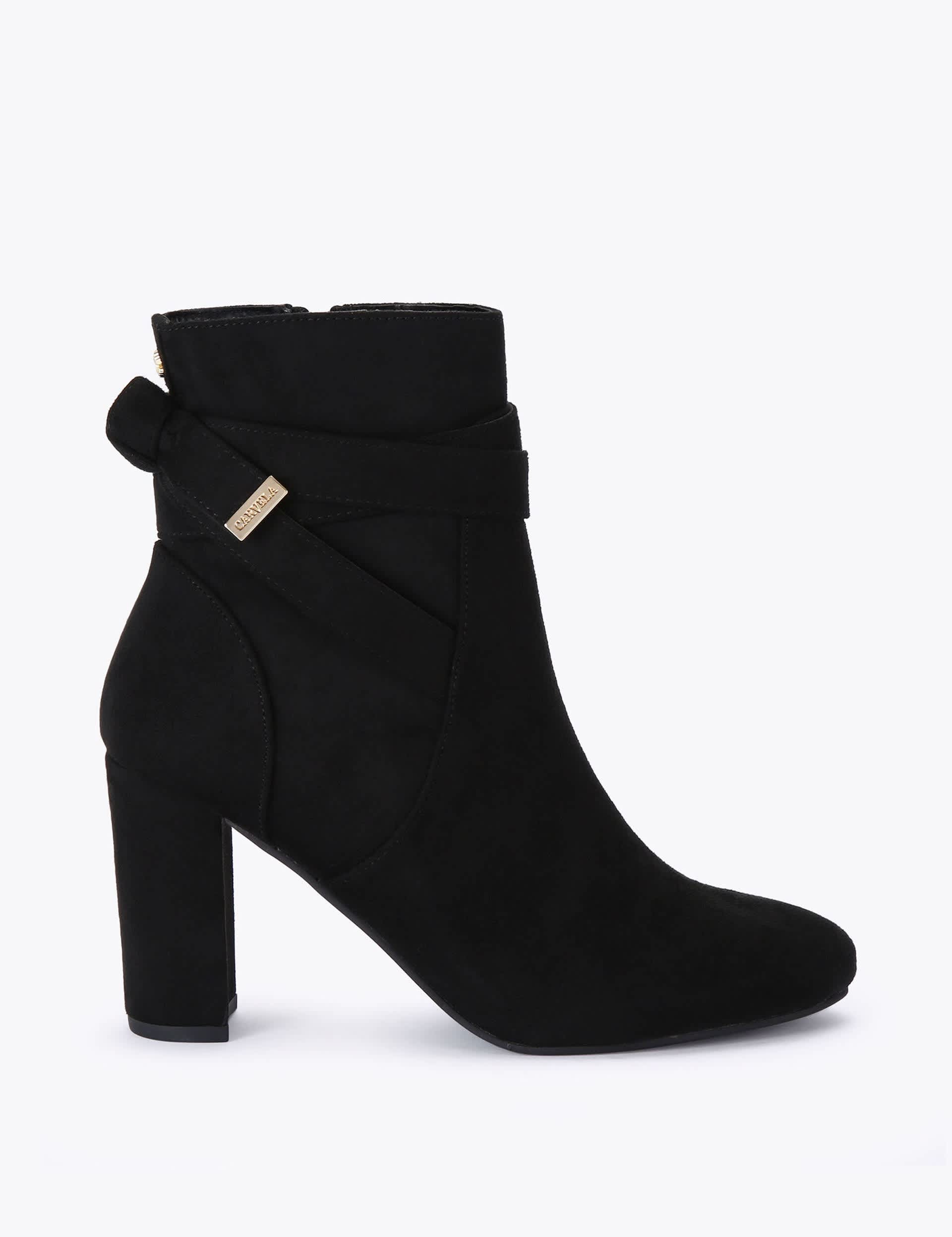 Suede Block Heel Ankle Boots