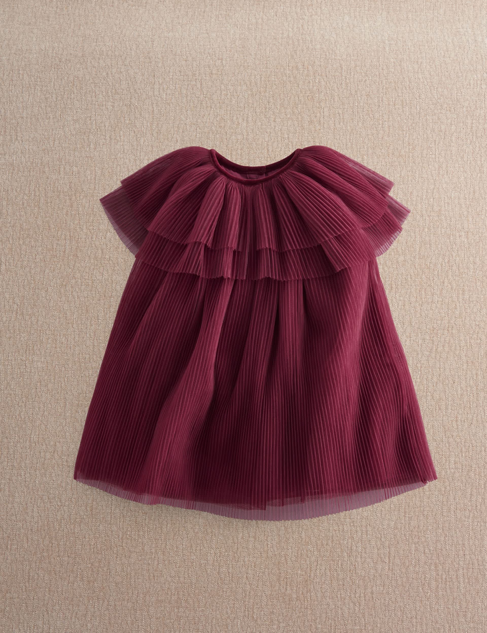 Tulle Pleated Cape Dress (3-36 Mths)
