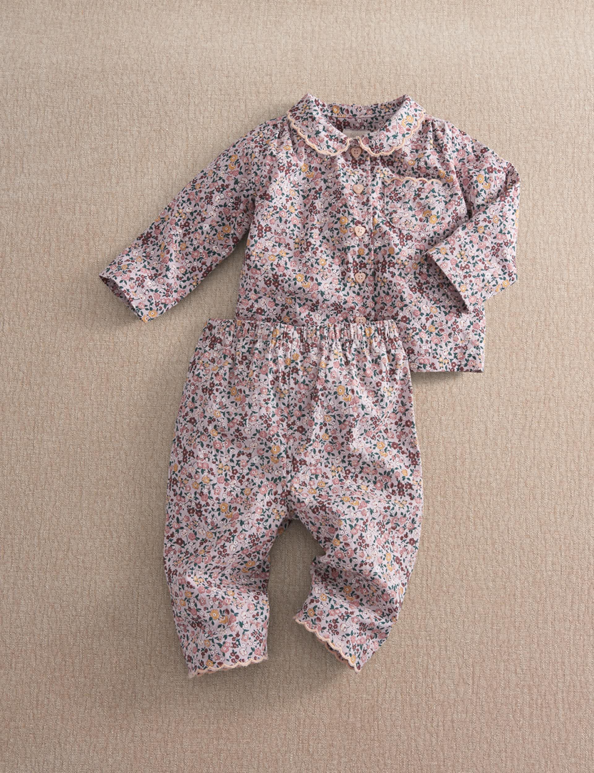 Pure Cotton Vintage Floral Woven Pyjamas (3-36 Mths)