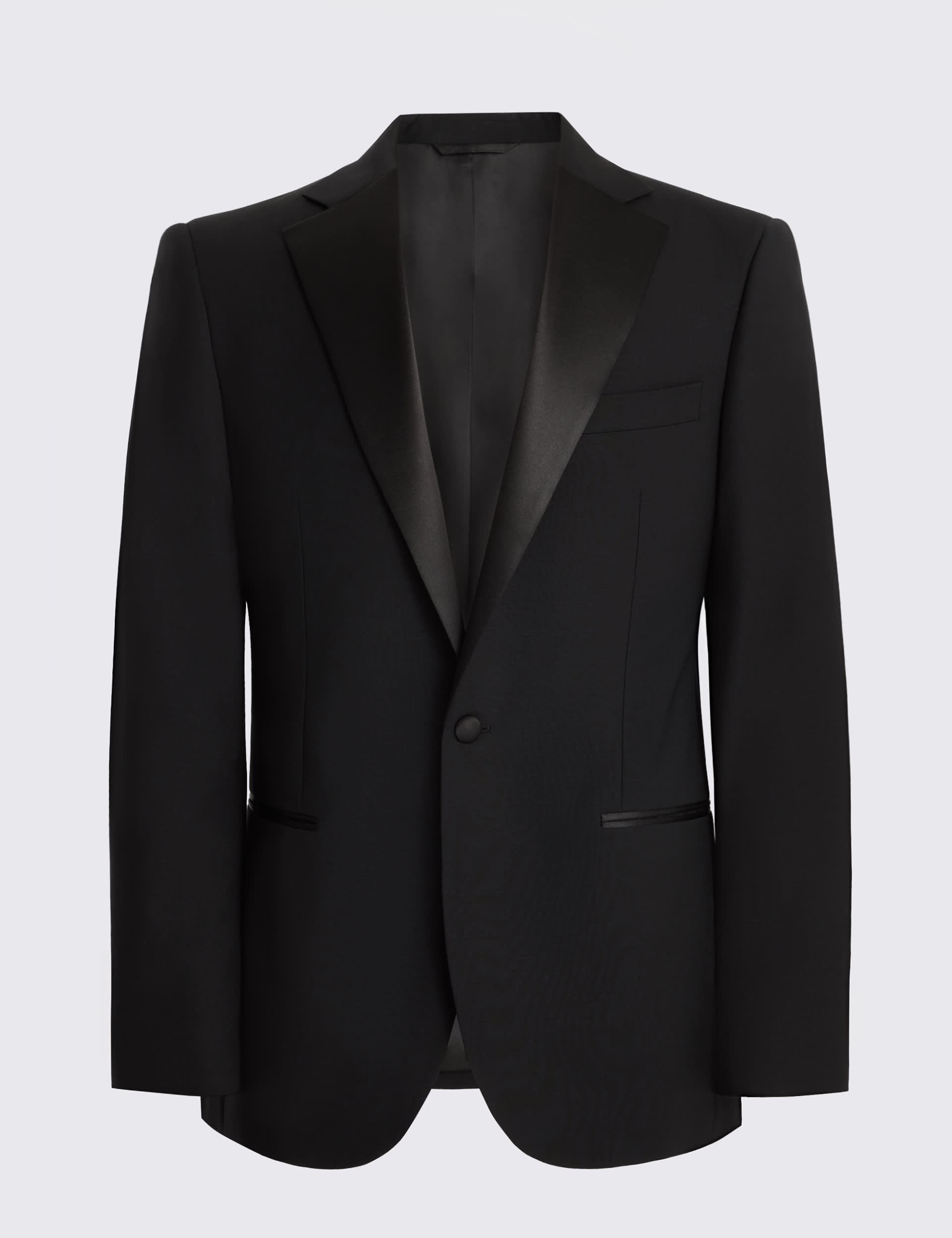 Tailored Fit Wool Rich Stretch Tuxedo Jacket thumbnail 4