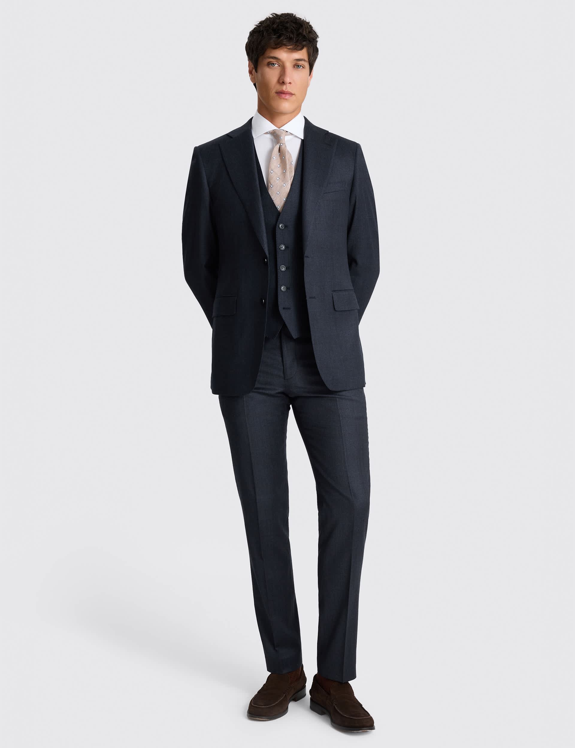 Tailored Fit Wool Rich Performance Check Suit Jacket thumbnail 4
