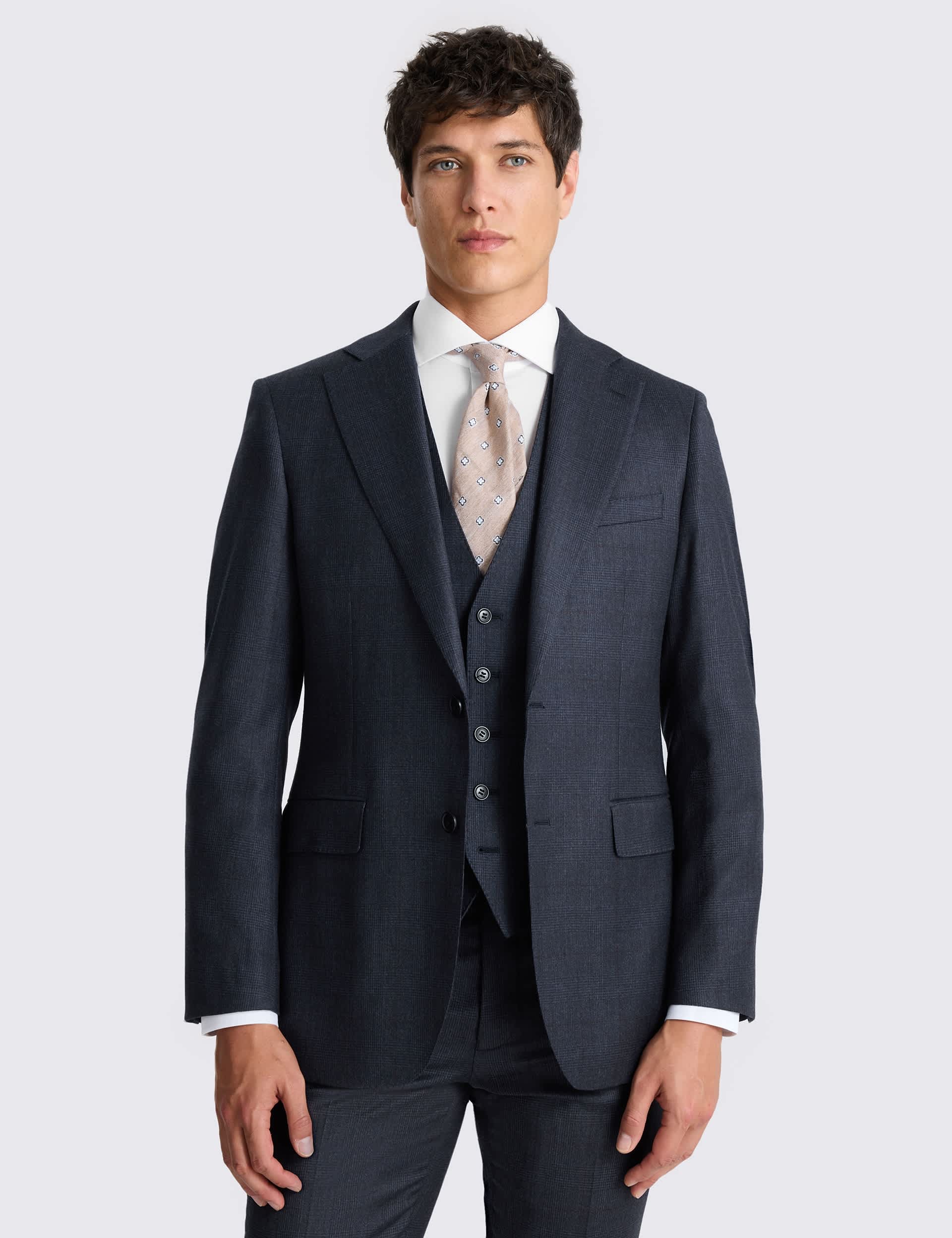Tailored Fit Wool Rich Performance Check Suit Jacket thumbnail 5