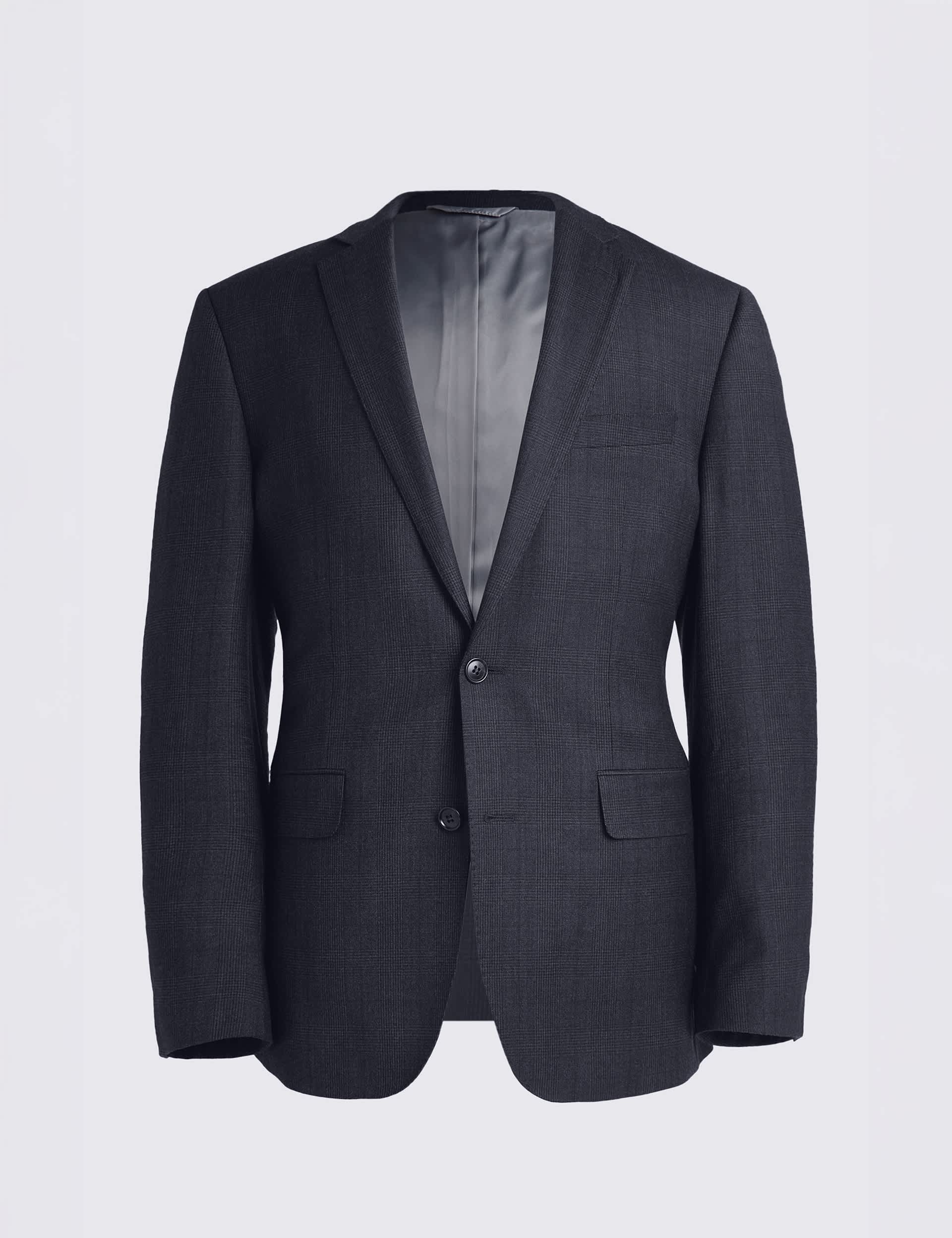 Tailored Fit Wool Rich Performance Check Suit Jacket thumbnail 6
