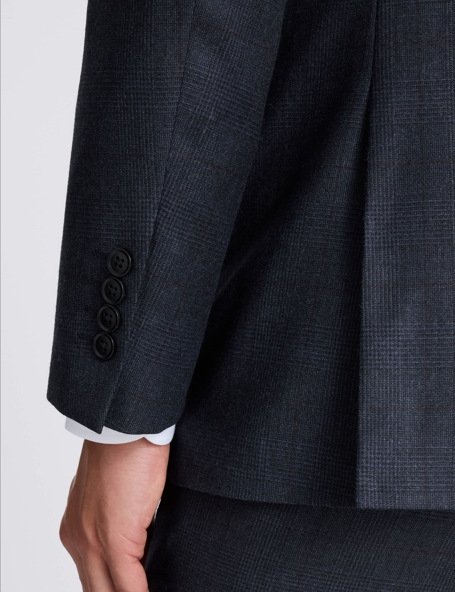 Tailored Fit Wool Rich Performance Check Suit Jacket thumbnail 7