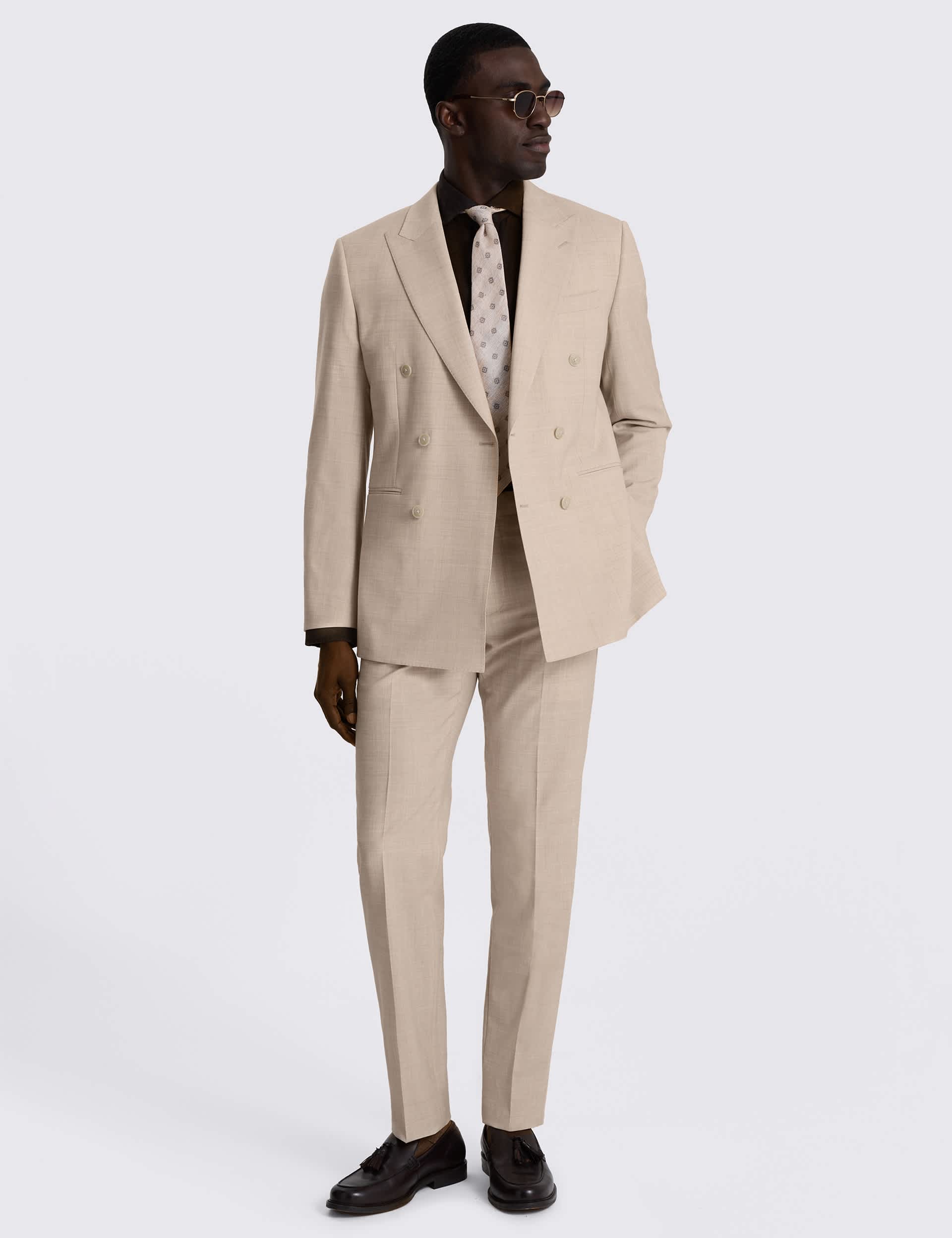 Tailored Fit Wool Rich Double Breasted Suit Jacket thumbnail 2