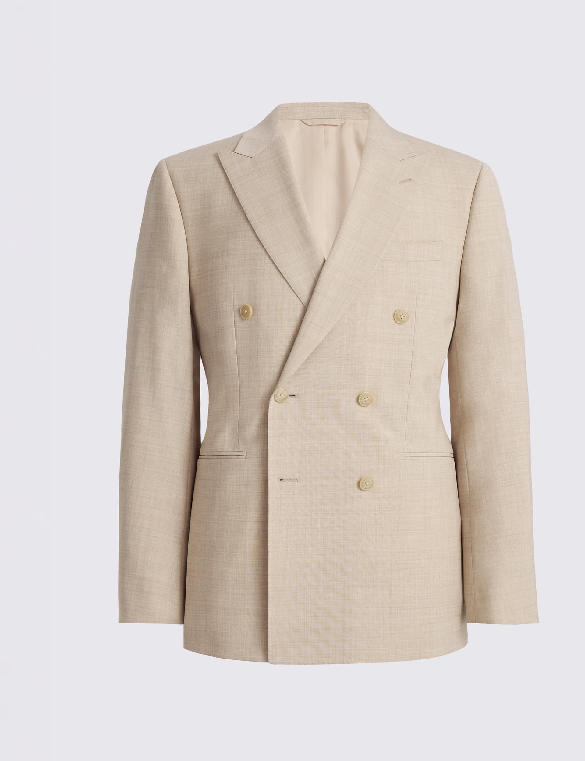 Tailored Fit Wool Rich Double Breasted Suit Jacket thumbnail 4