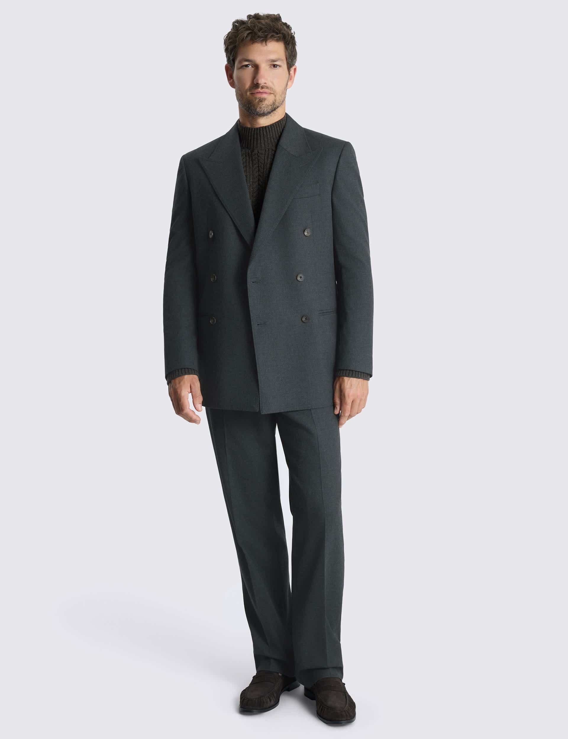 Relaxed Fit Flannel Stretch Suit Jacket thumbnail 2