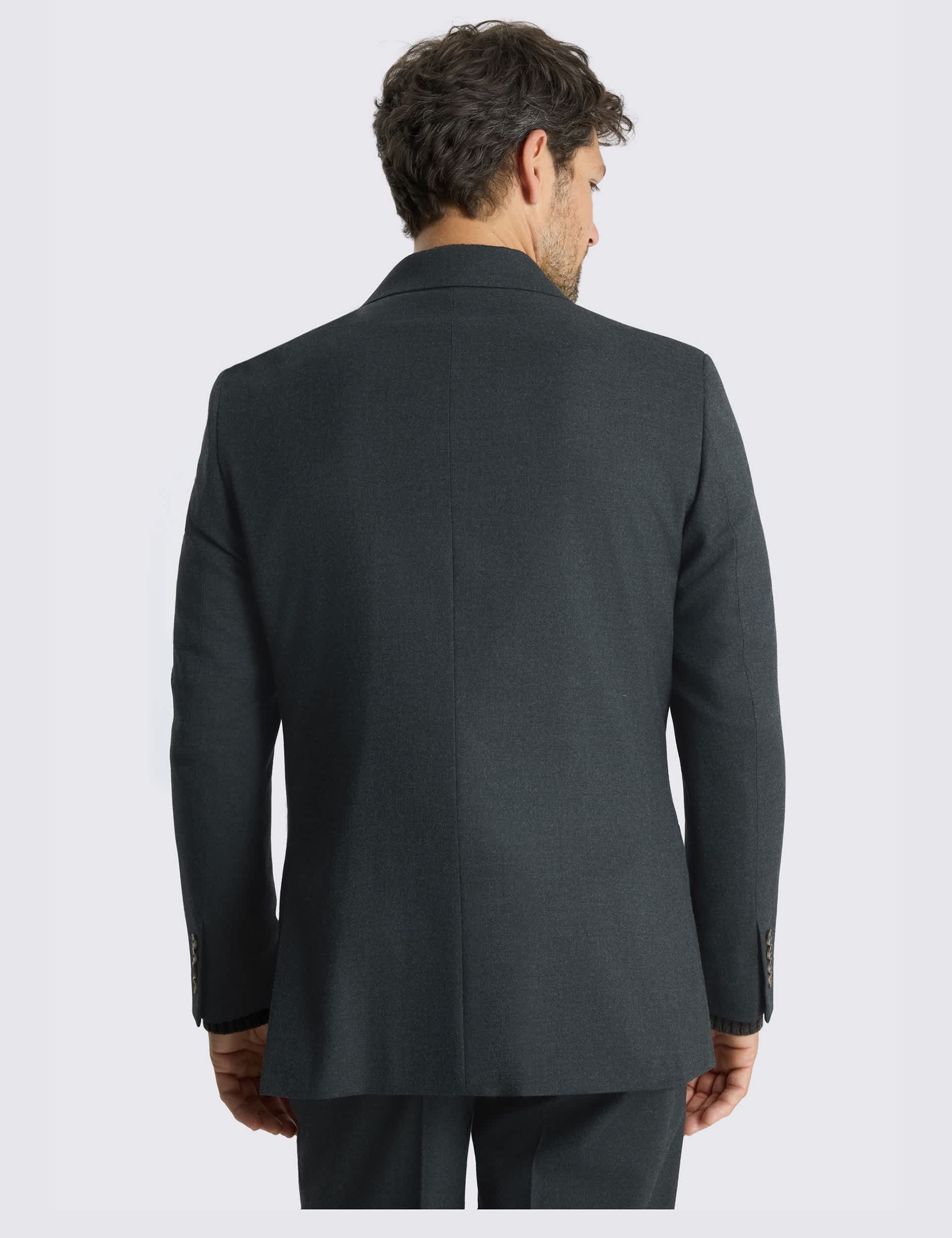 Relaxed Fit Flannel Stretch Suit Jacket thumbnail 3