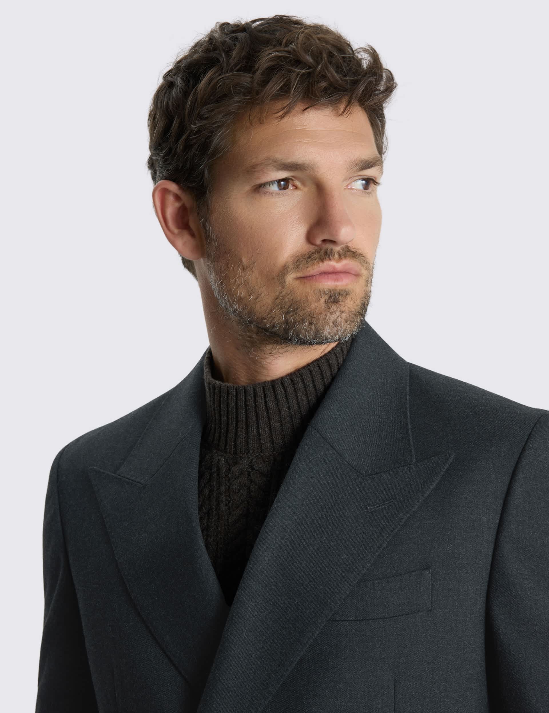 Relaxed Fit Flannel Stretch Suit Jacket thumbnail 4