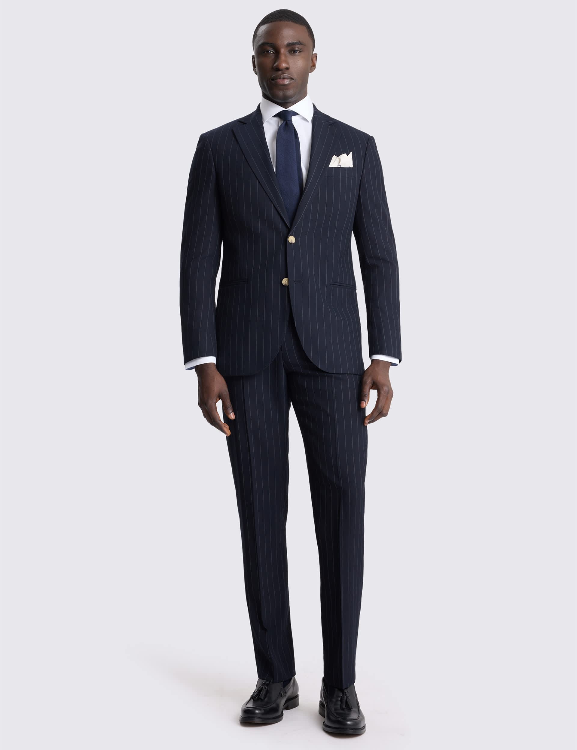 Tailored Fit Striped Stretch Suit Jacket thumbnail 2