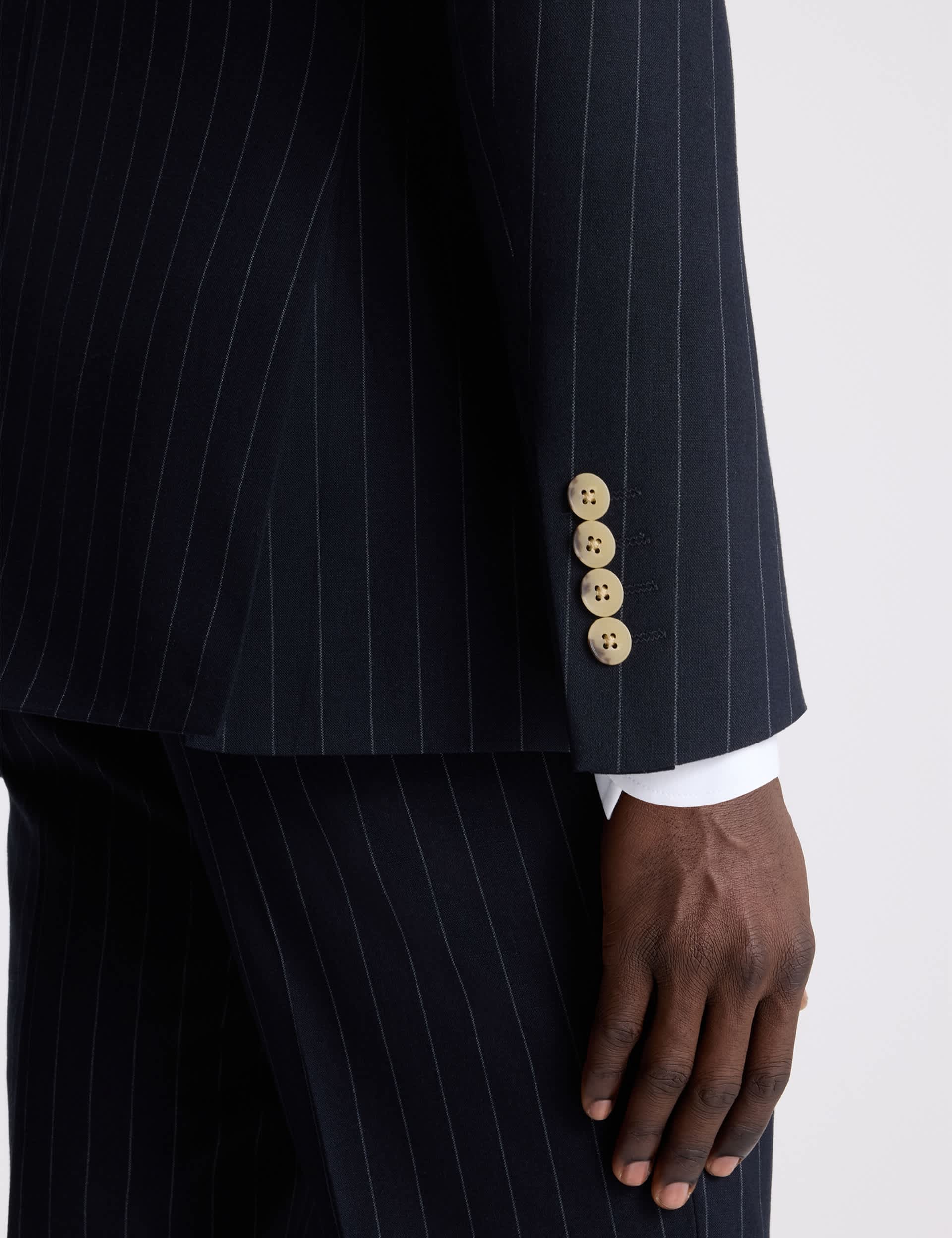 Tailored Fit Striped Stretch Suit Jacket thumbnail 7