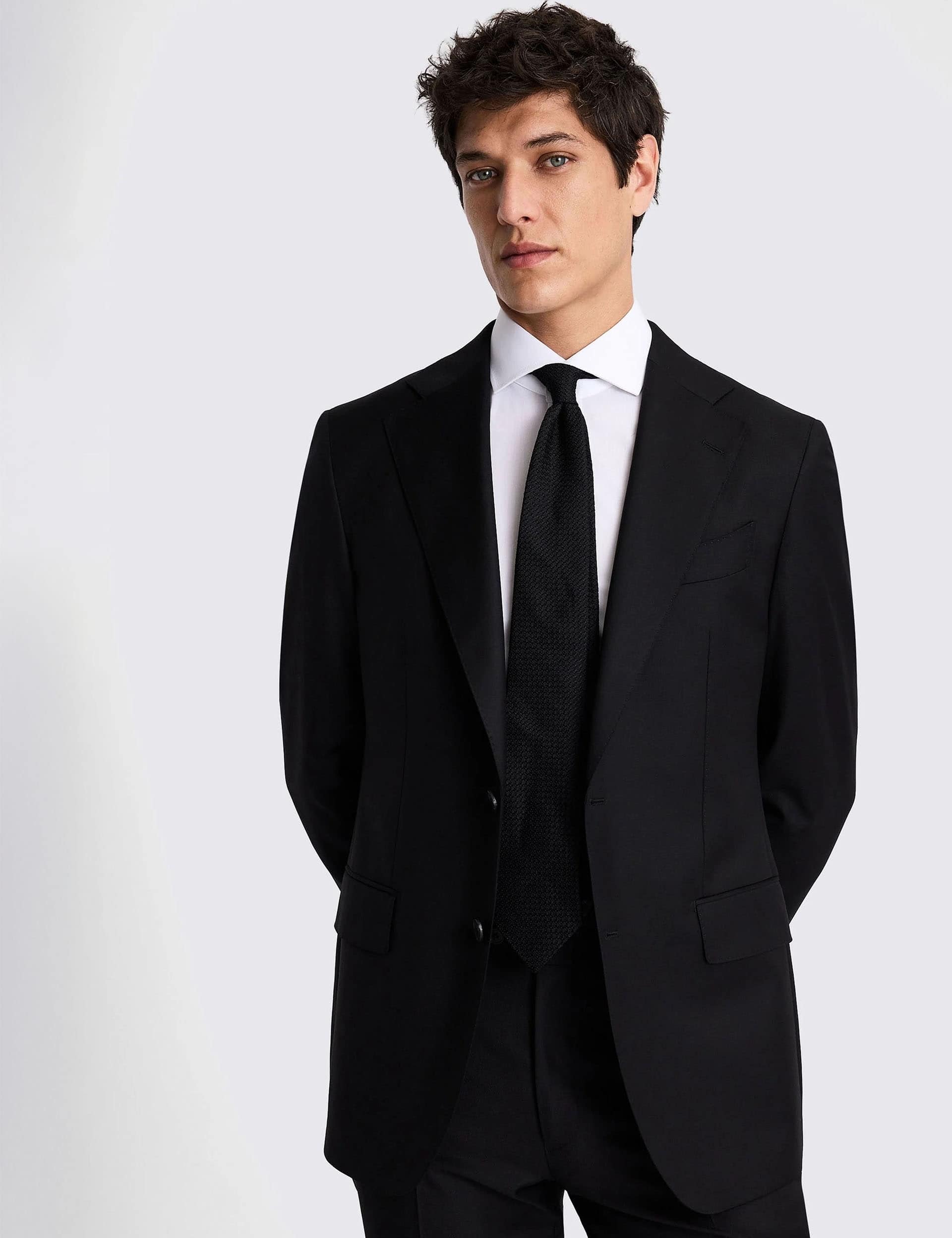 Tailored Fit Italian Wool Twill Suit Jacket primary image