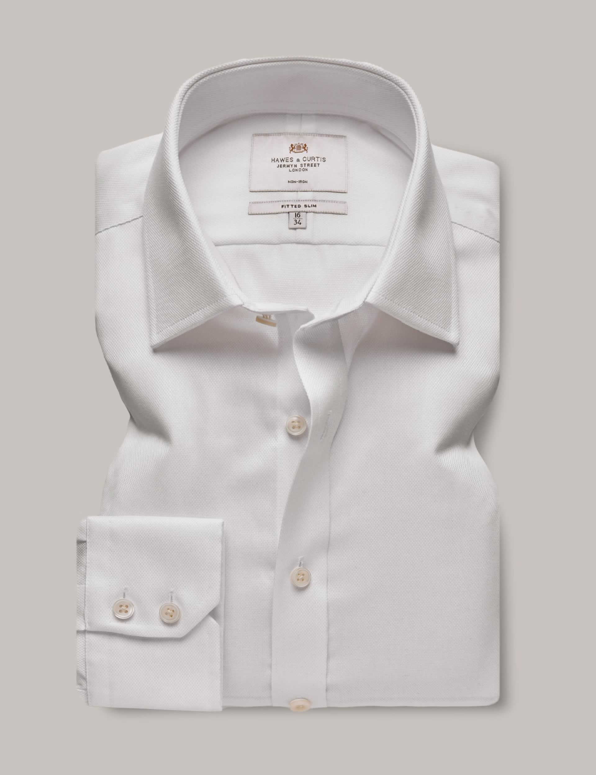 Fitted Slim Pique Non Iron Shirt