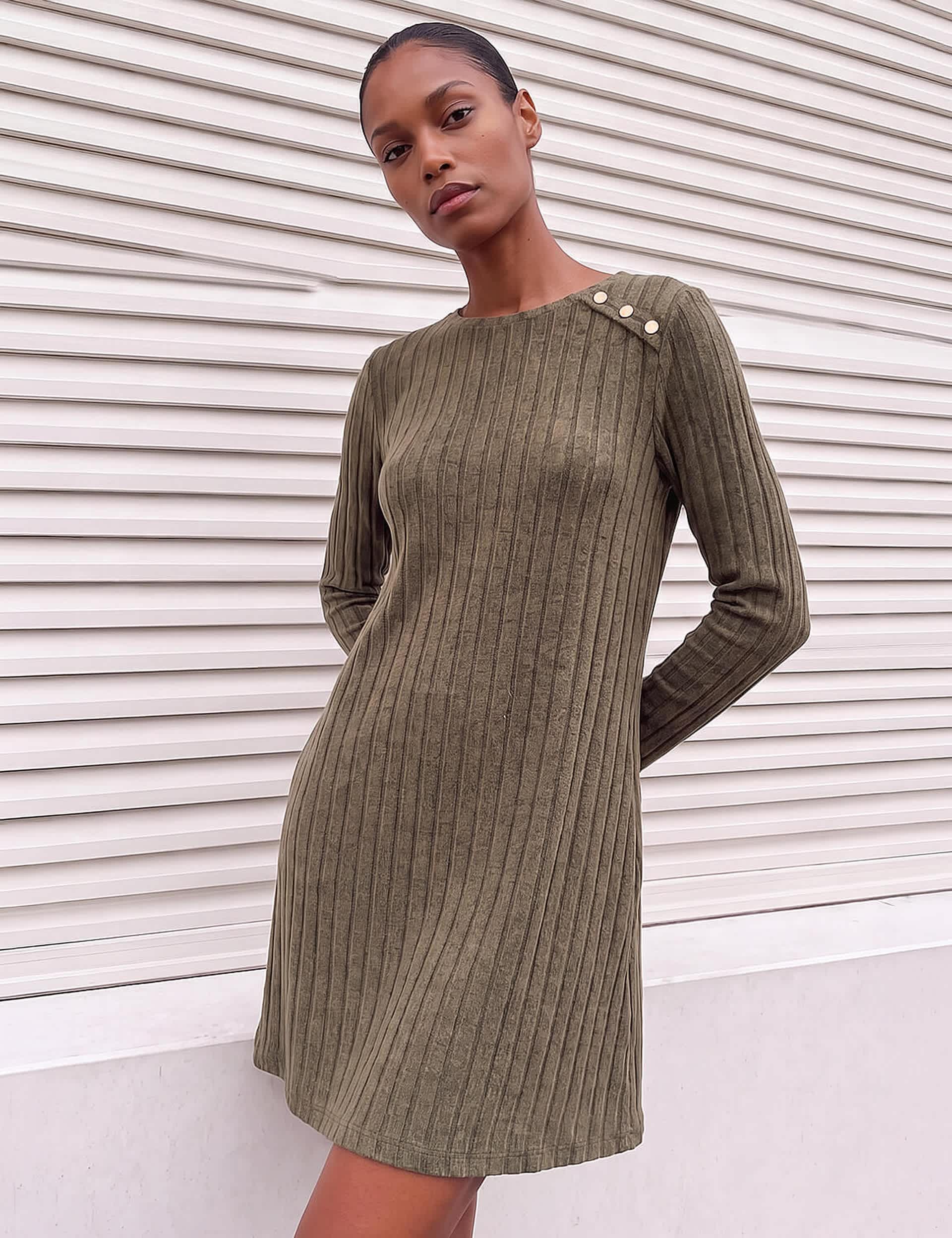 Textured Mini Swing Dress