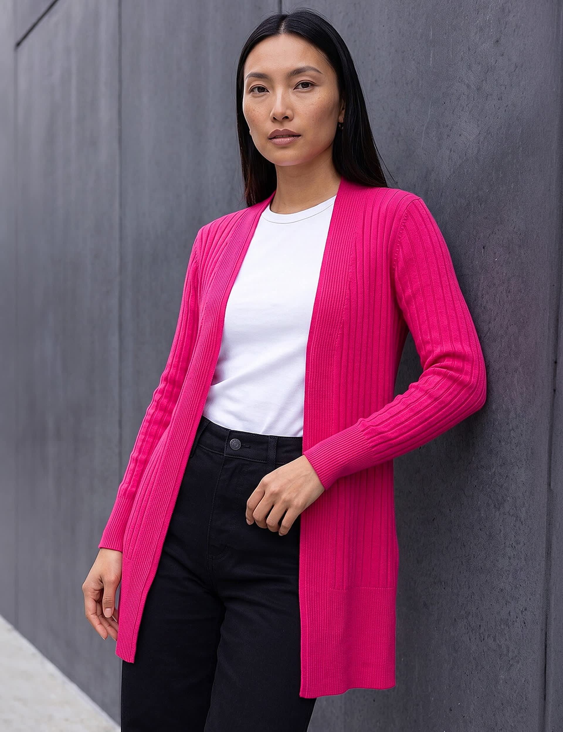 Ribbed Edge to Edge Longline Cardigan