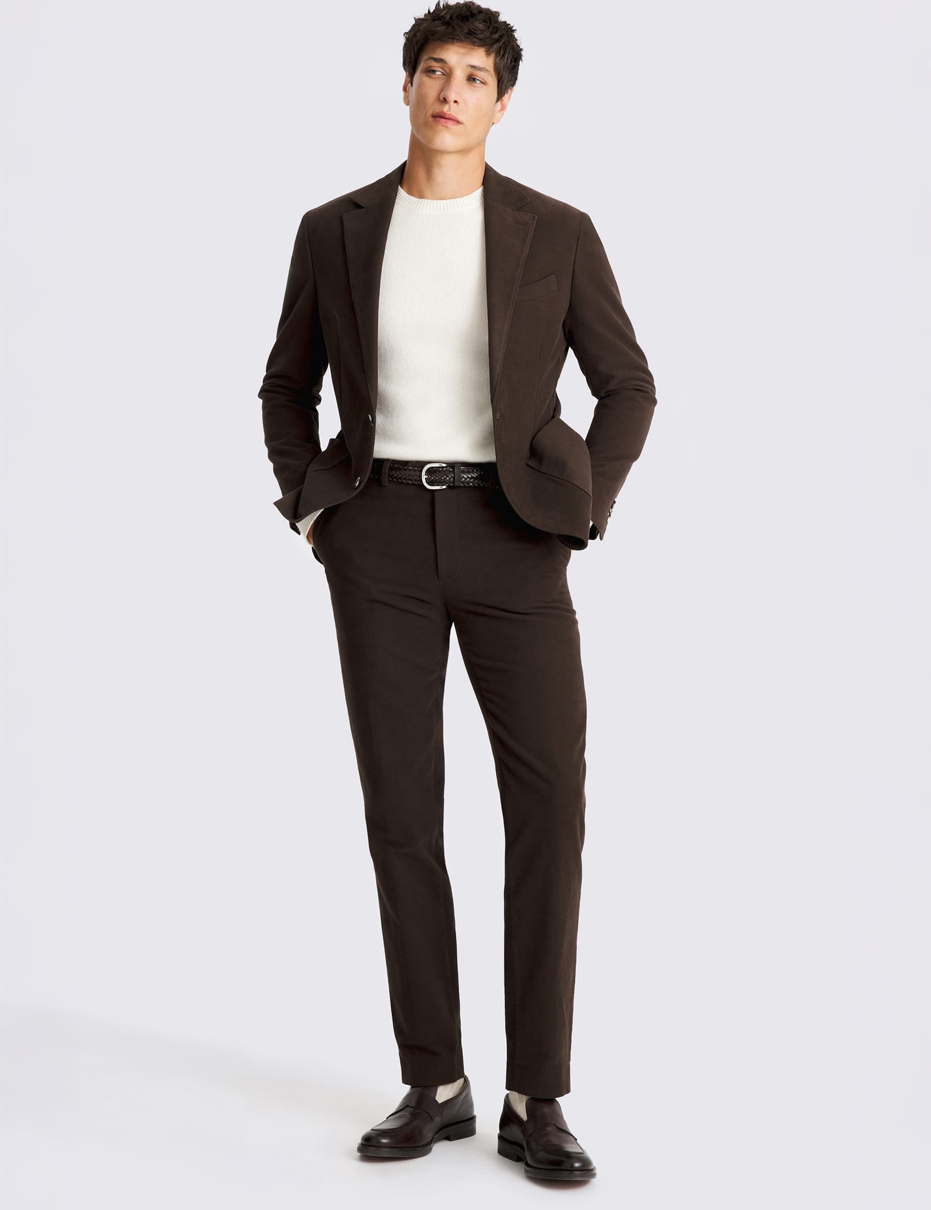 Tailored Fit Pure Cotton Suit Jacket thumbnail 2