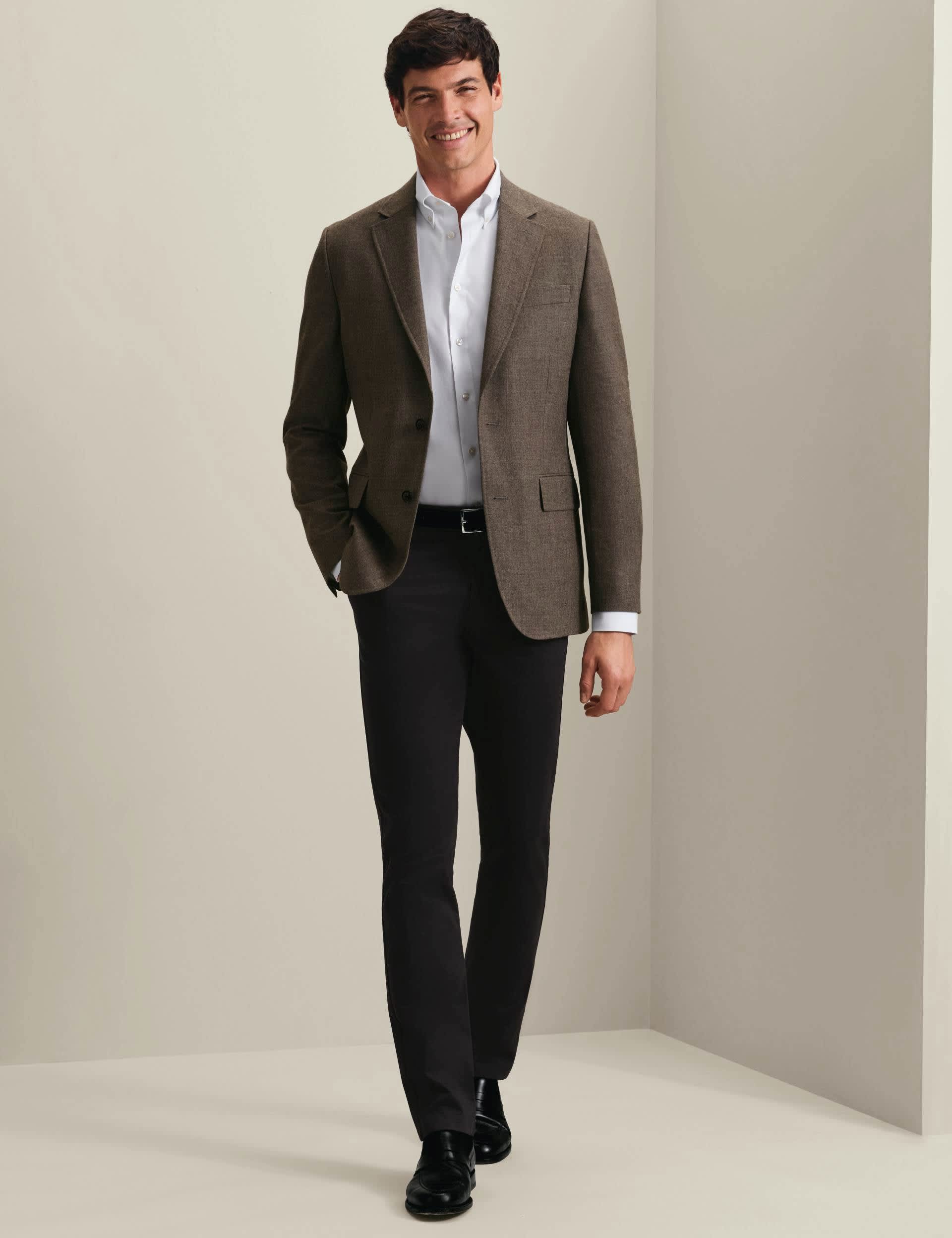 Slim Fit Pure Wool Textured Jacket thumbnail 2