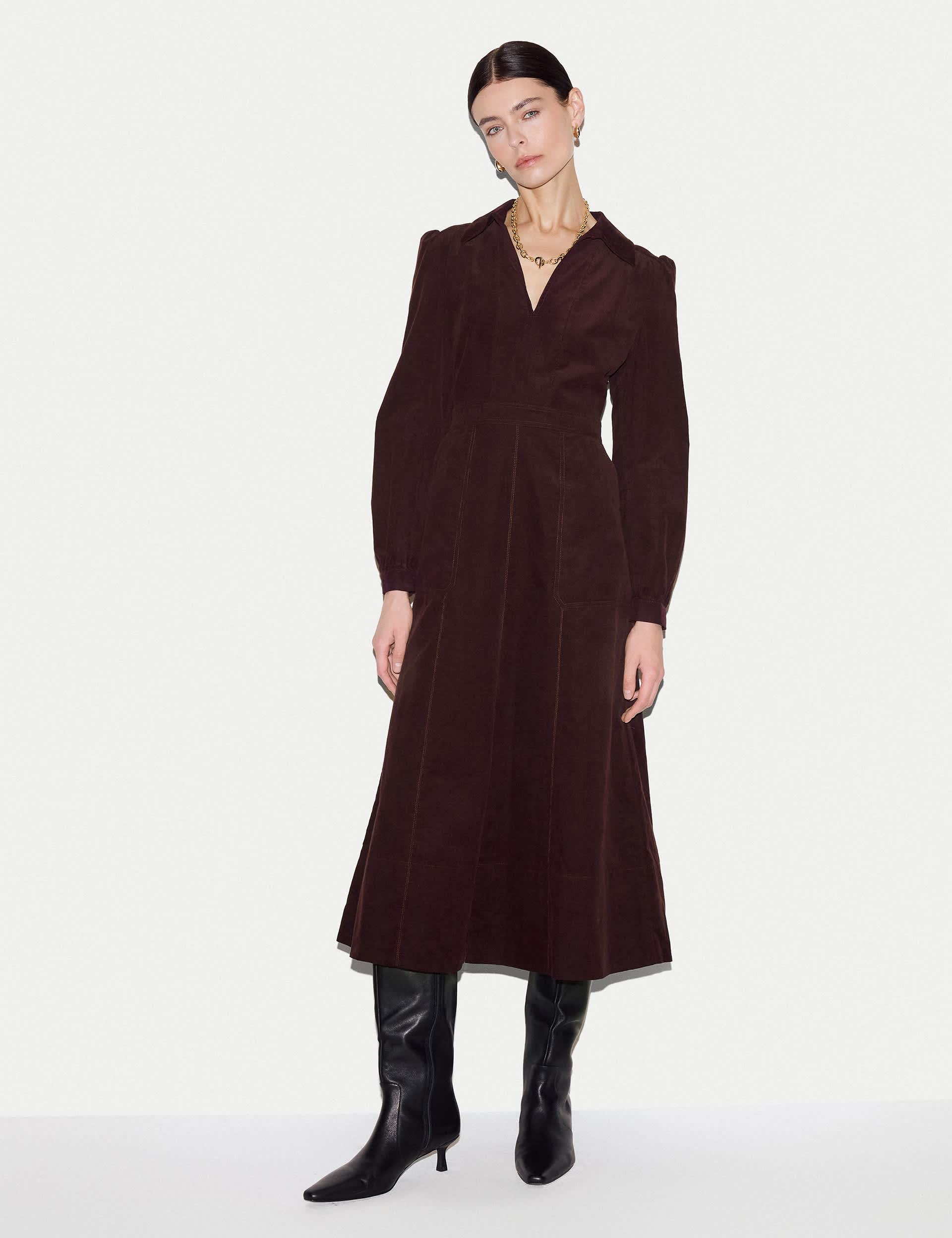 Cord Waisted Midi Dress