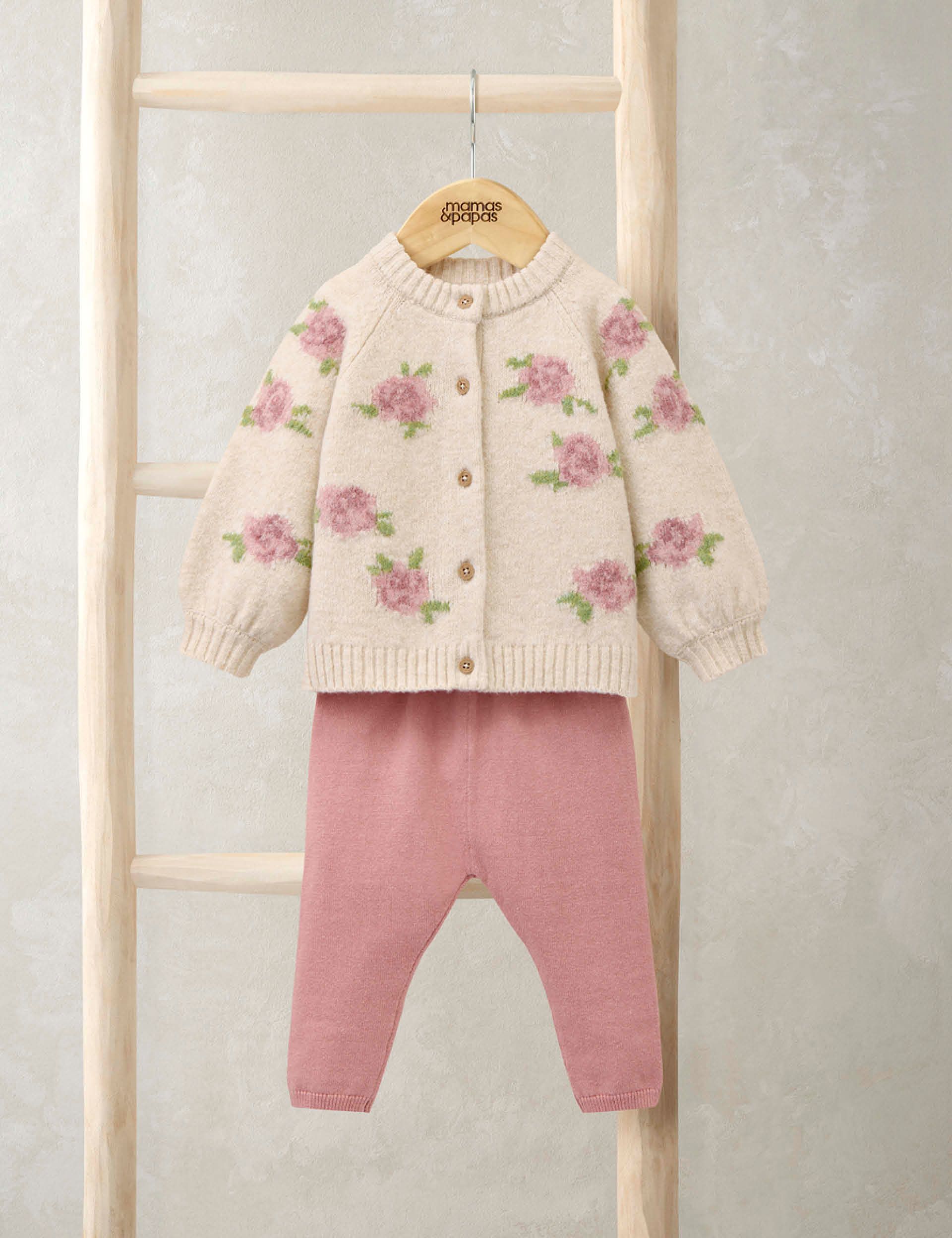 2pc Knitted Cardigan & Leggings Set (0-12 Mths)
