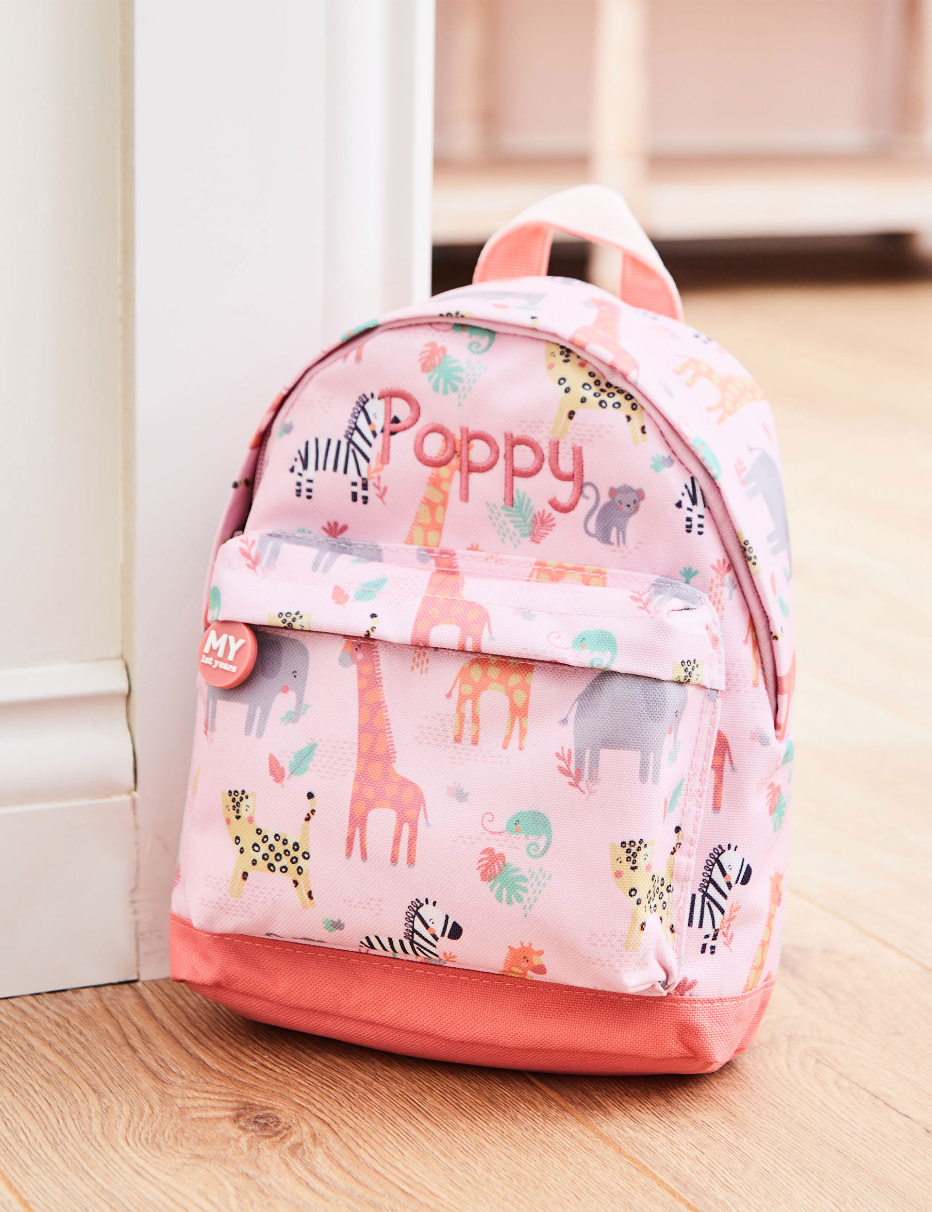 Personalised Pink Safari Mini Backpack My 1st Years M S