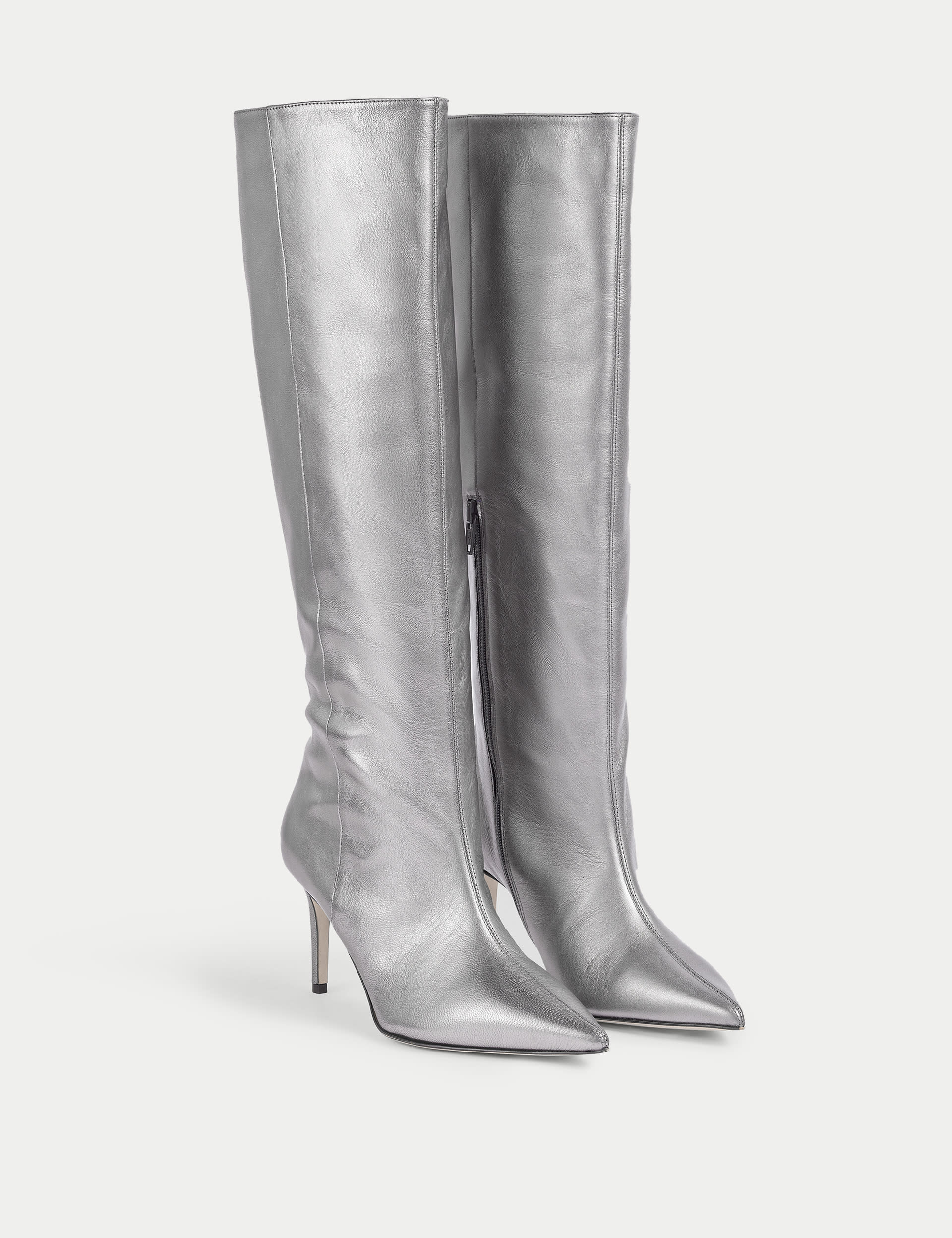 Leather Metallic Stiletto Heel Knee High Boots | LK BENNETT | M&S