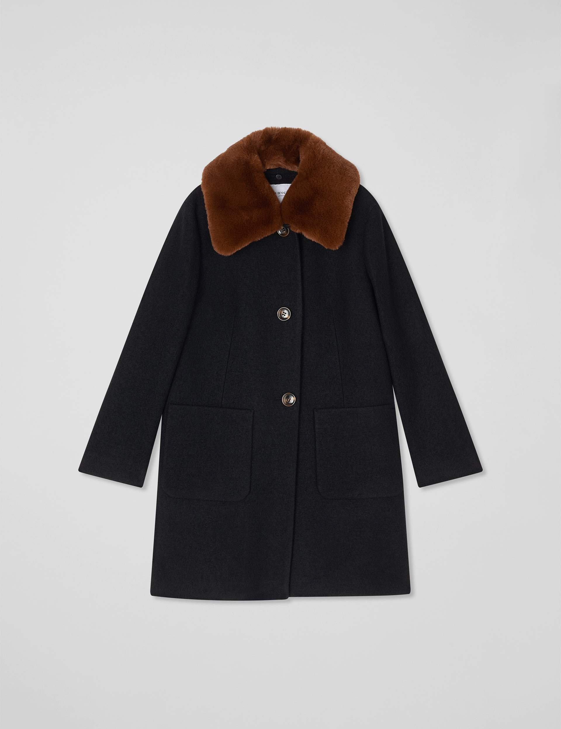 Poko L S Collar Coat Walnut