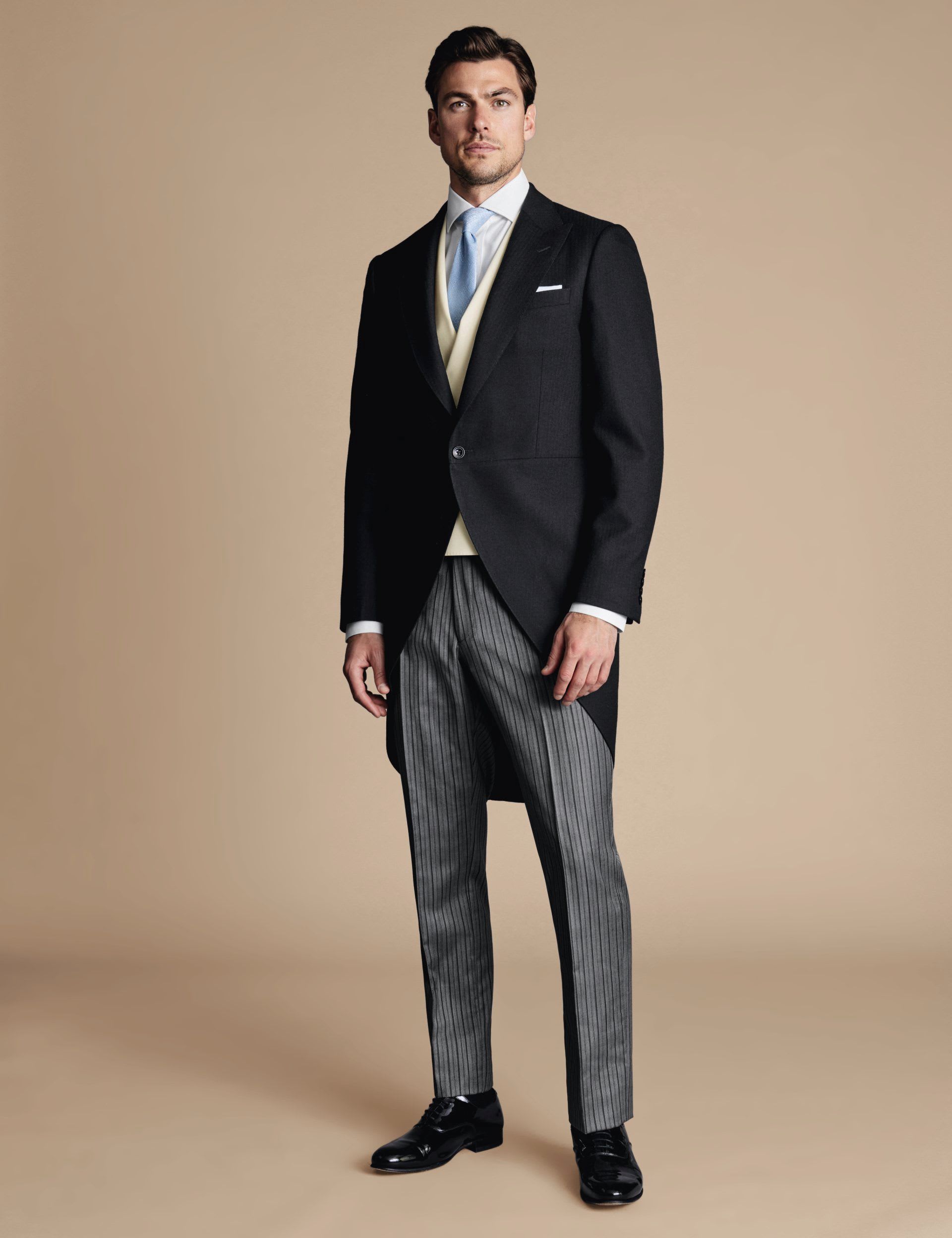 Slim Fit Herringbone Morning Suit Tailcoat thumbnail 5