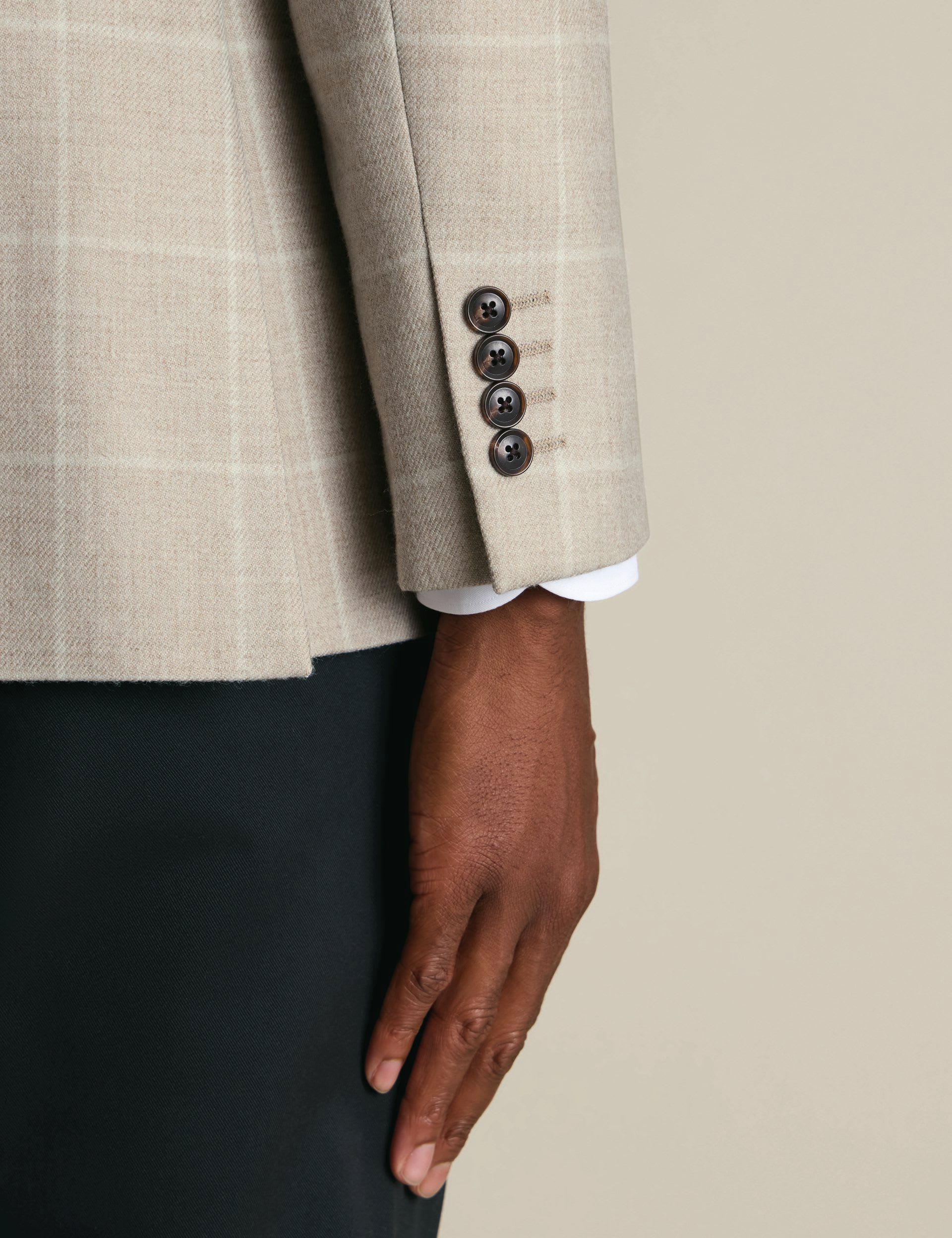Slim Fit Pure Wool Check Textured Blazer thumbnail 4