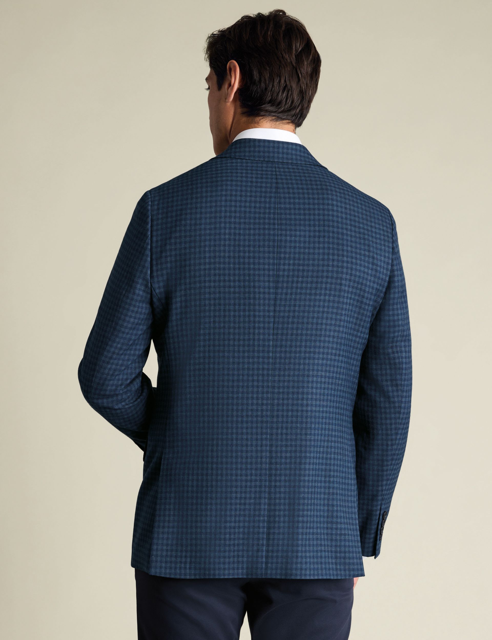 Slim Fit Wool Blend Check Textured Blazer thumbnail 3
