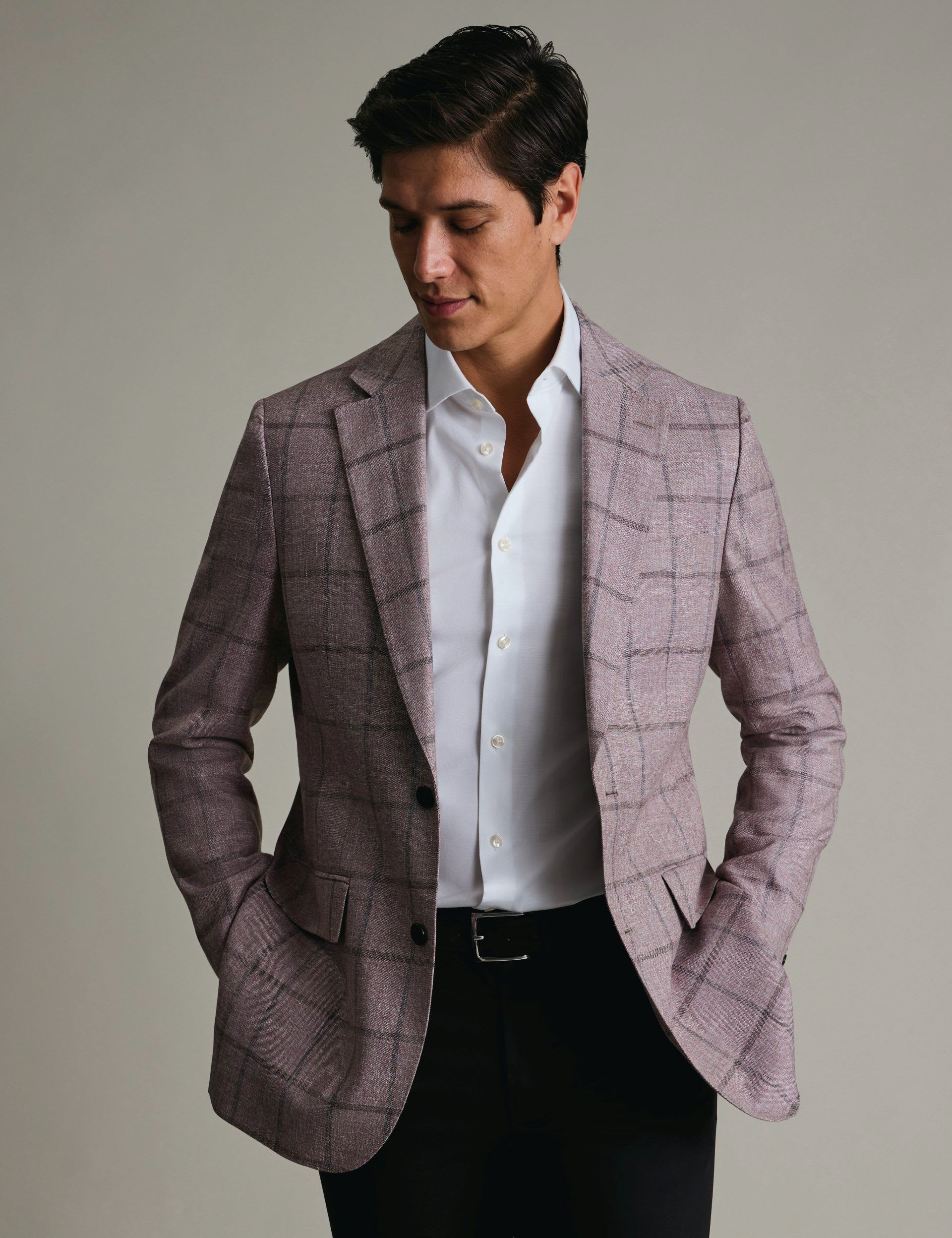 Slim Fit Wool Blend Check Suit Jacket primary image