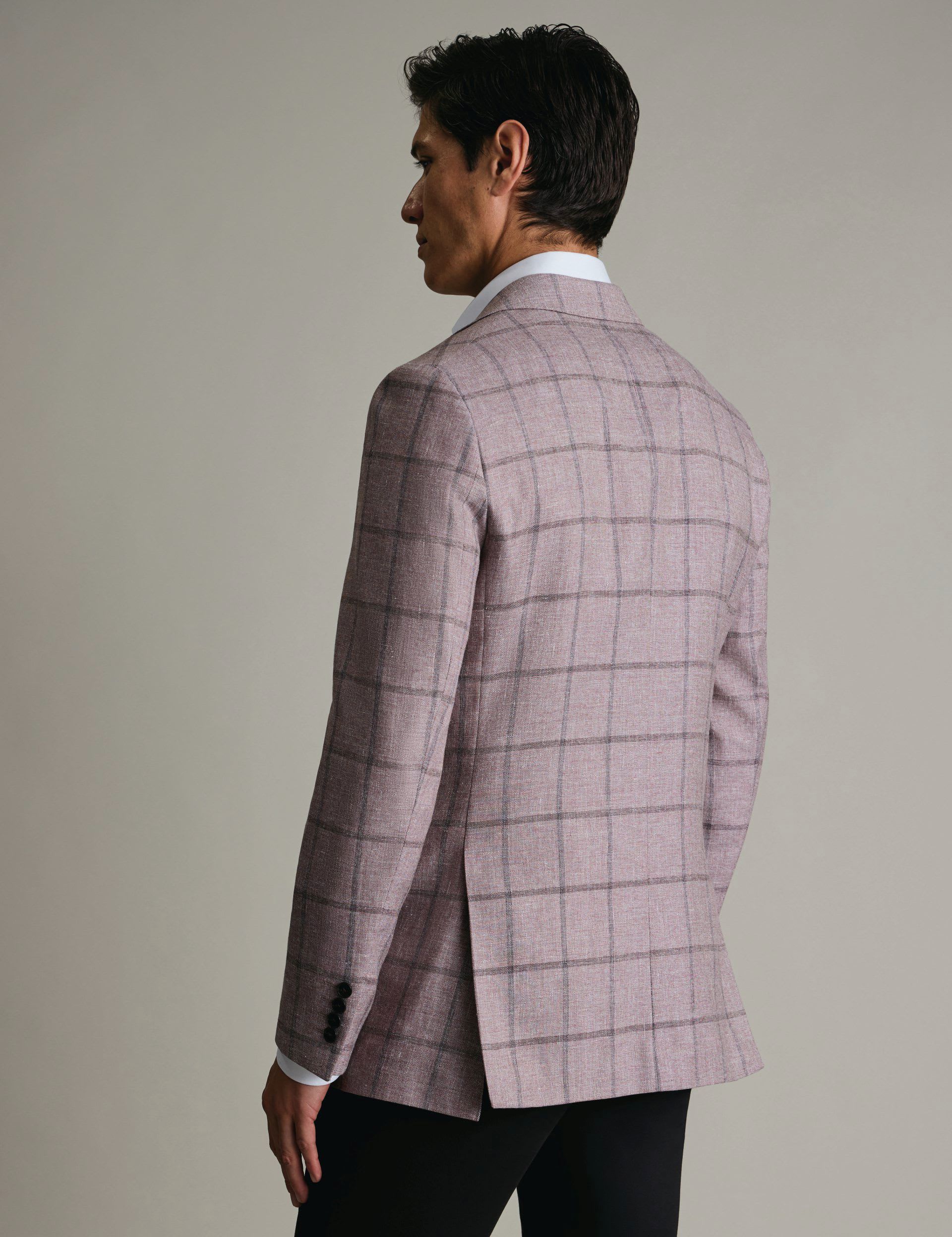 Slim Fit Wool Blend Check Suit Jacket thumbnail 4
