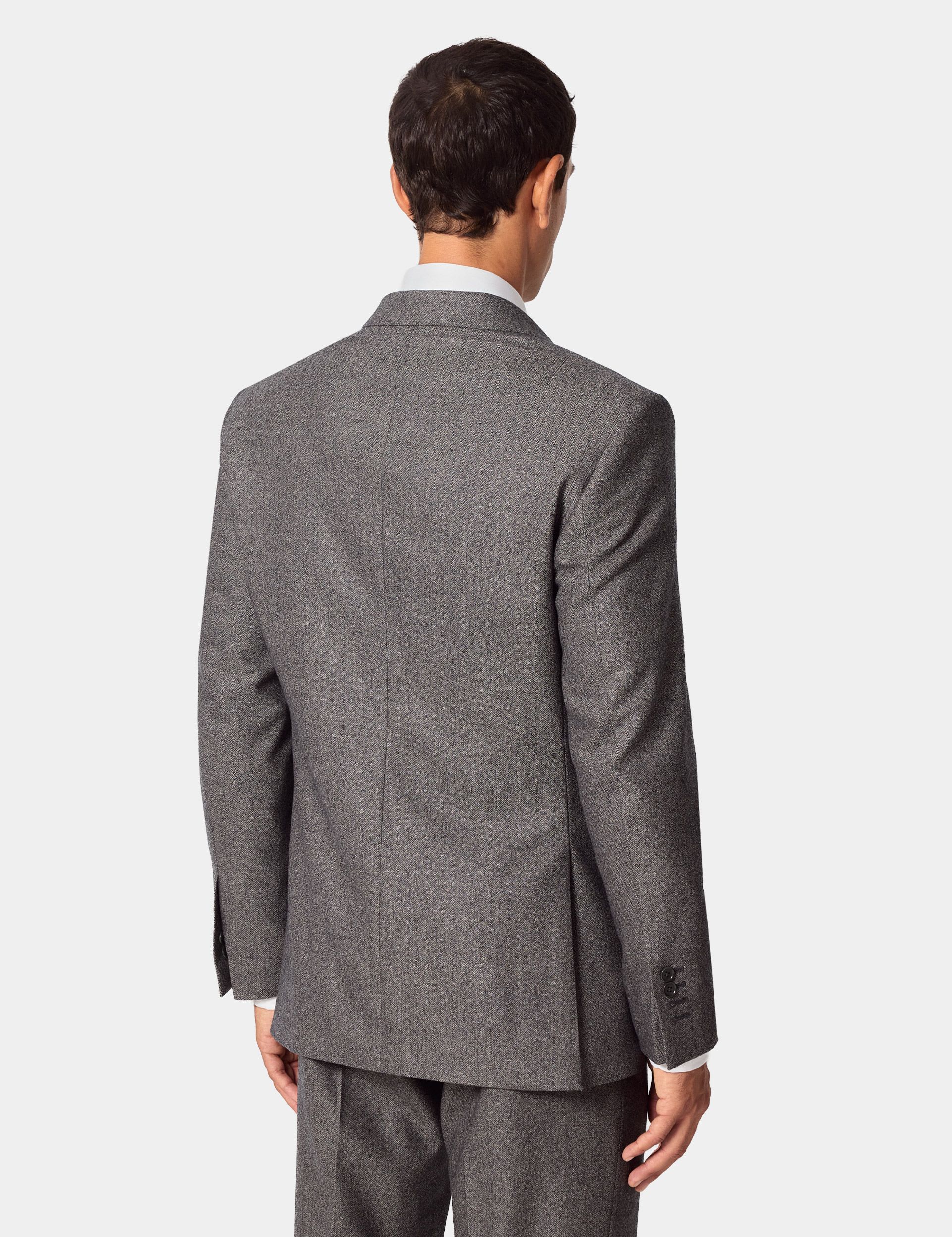 Pure Wool Herringbone Double Breasted Blazer thumbnail 2