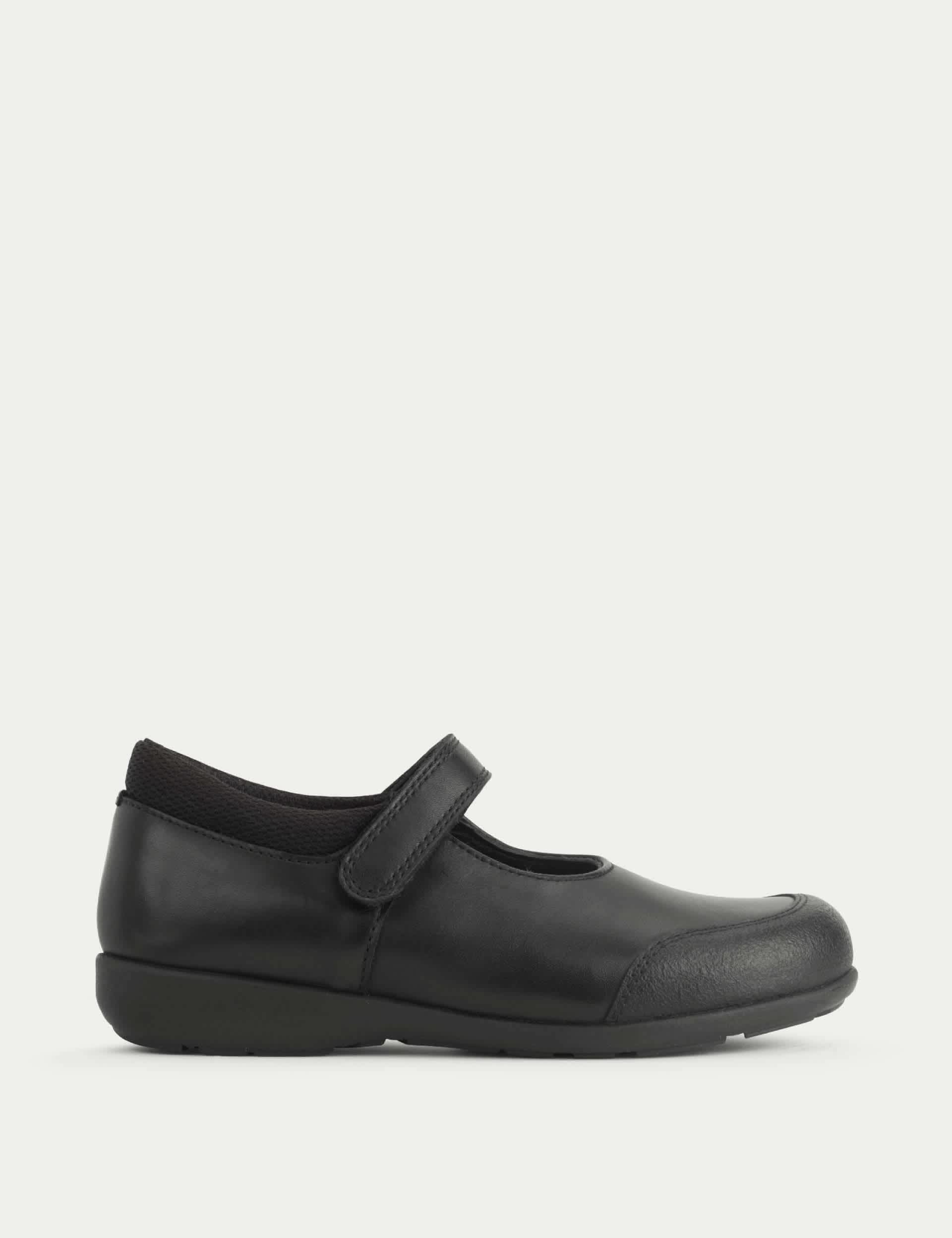 Leather Riptape Mary Jane School Shoes
