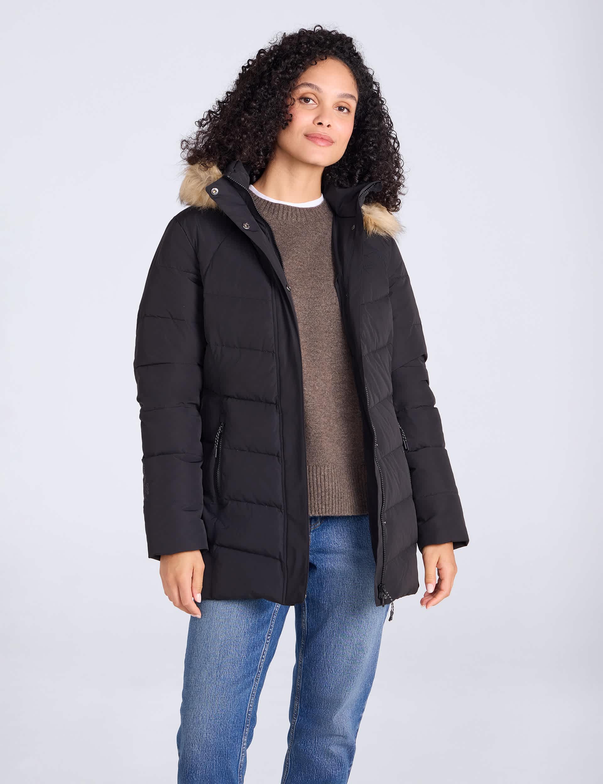 Isla II Down Faux Fur Trim Longline Jacket