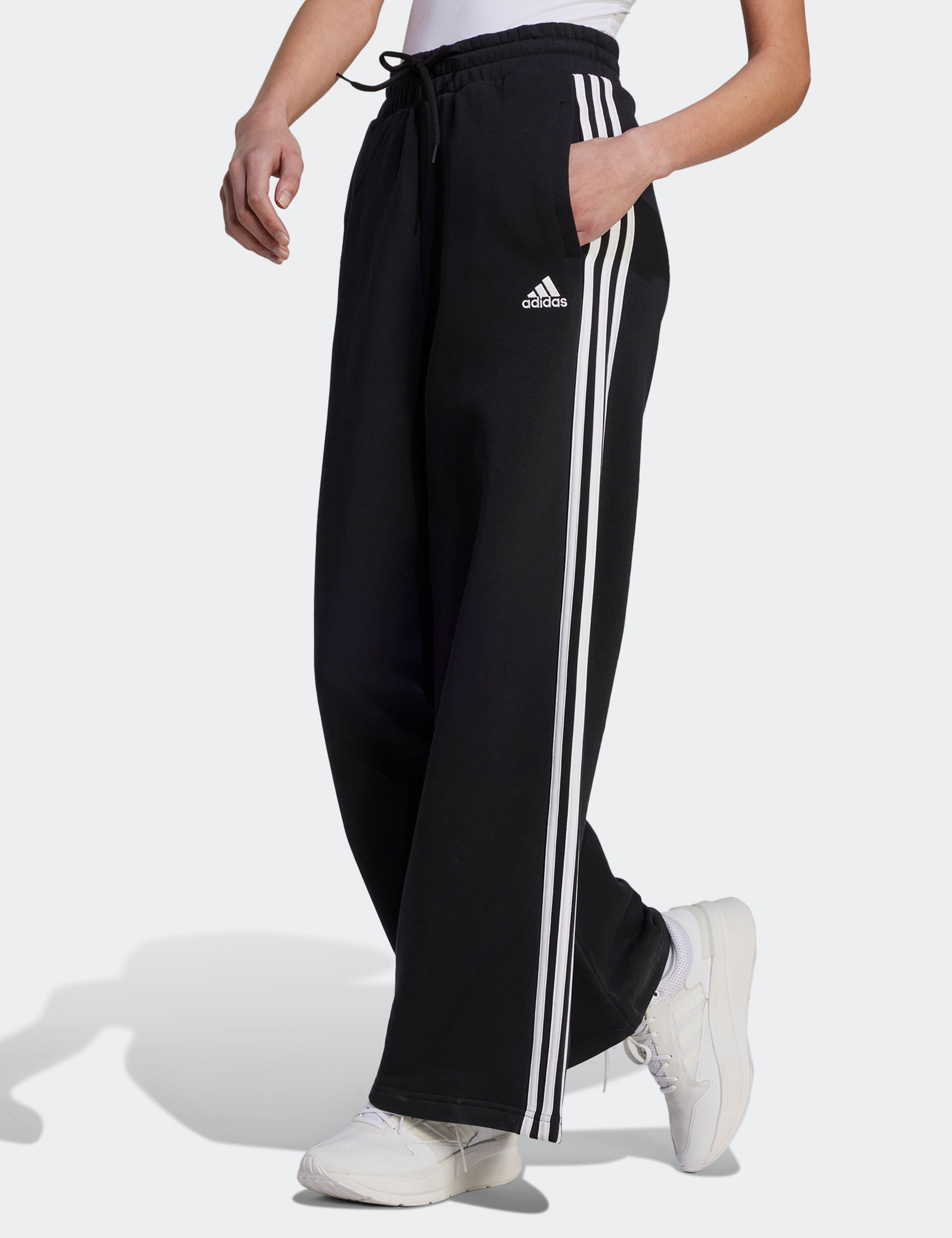 Adidas essential 3 stripe closed hem pants ladies on sale